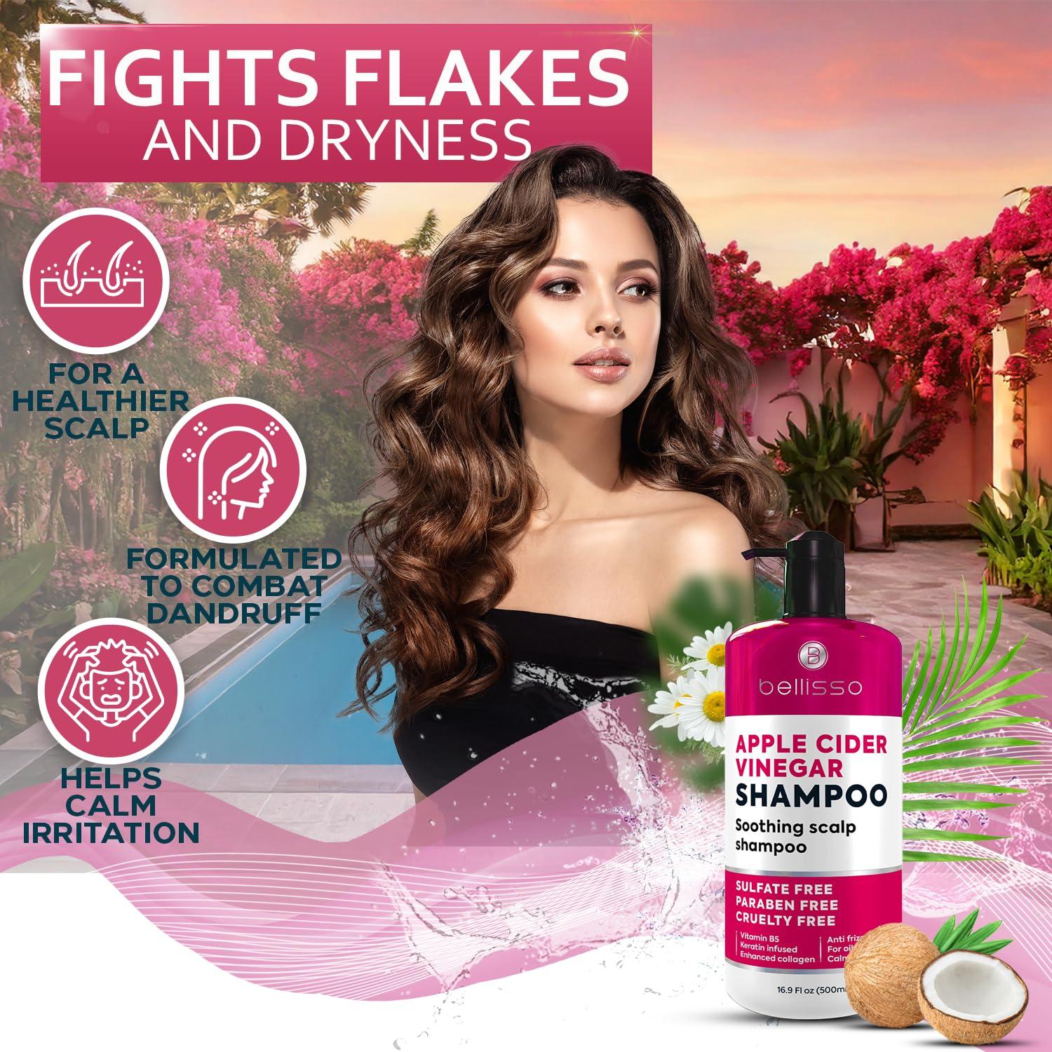 Champú Anticaspa Bellisso Vinagre de Manzana 680g Libre de Sulfatos