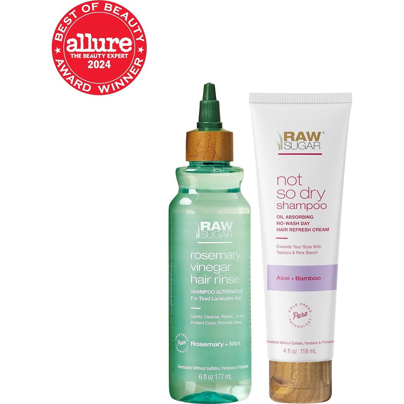 Kit de Cuidado Capilar Raw Sugar - Enjuague Romero y Champú Vegano