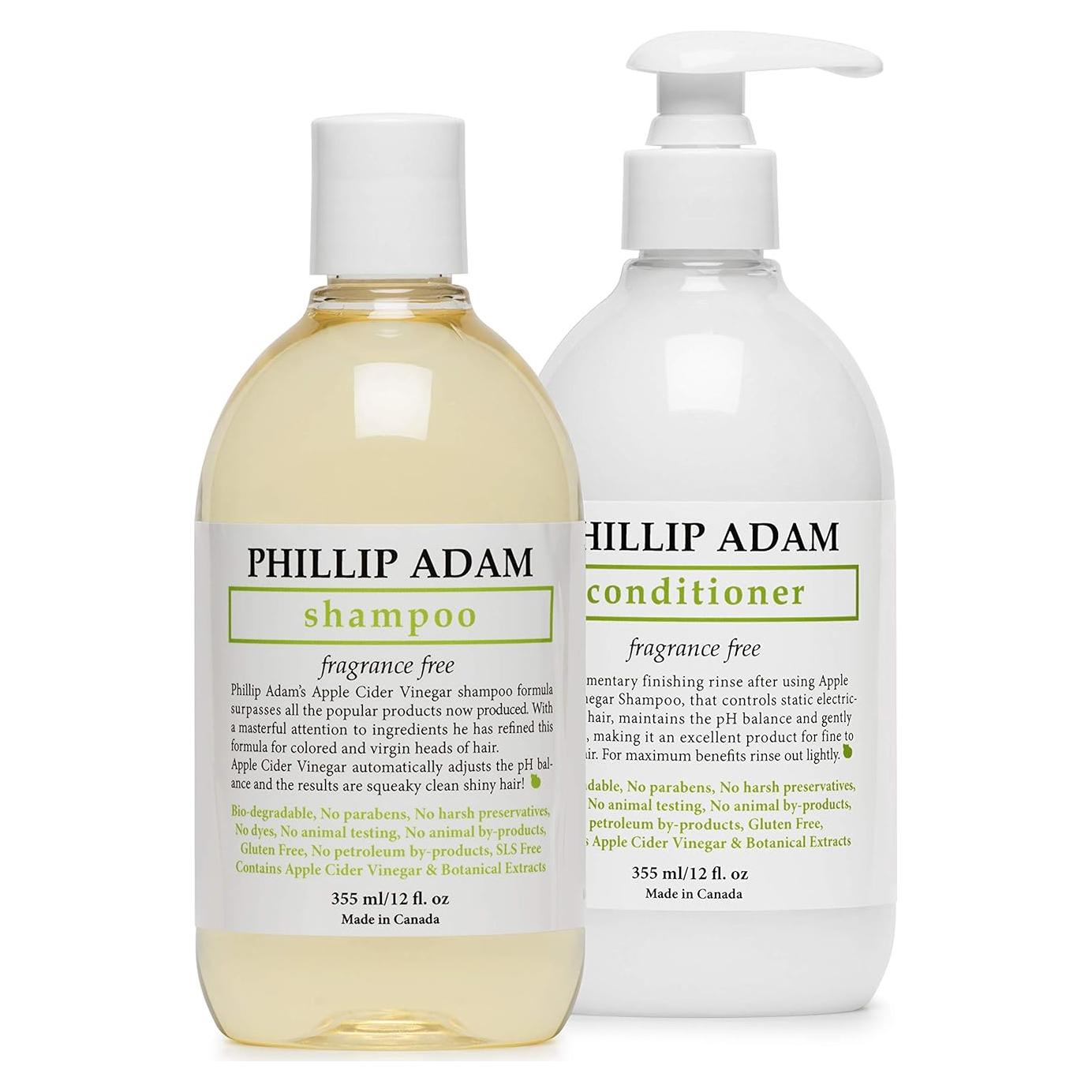 Juego de Champú y Acondicionador Sin Fragancia Phillip Adam 355 ml