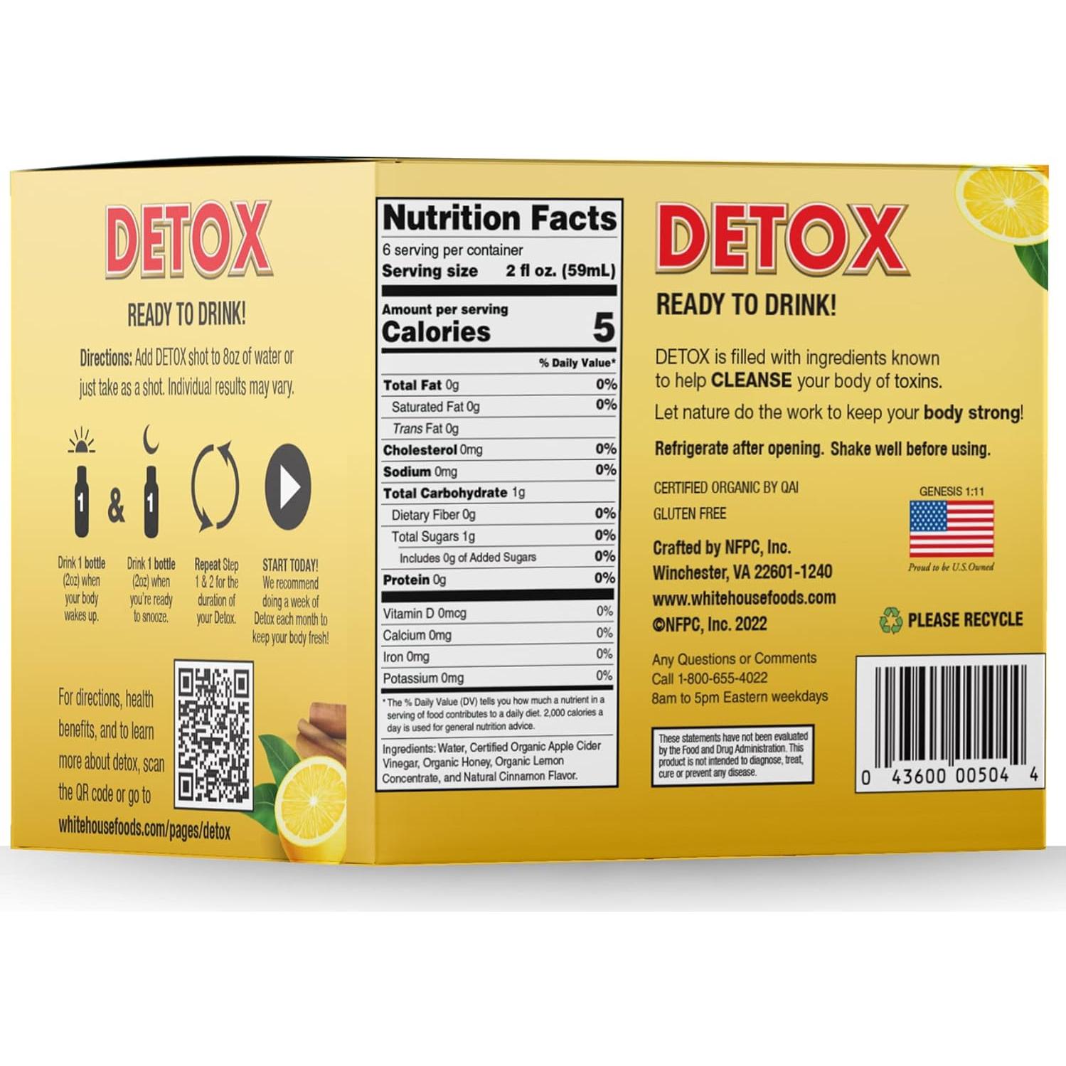 Vinagre de Sidra de Manzana Detox White House 24x59ml Crudo