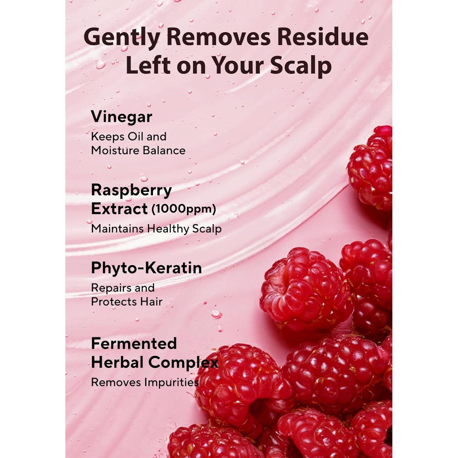 Champú A'PIEU de Vinagre de Frambuesa 500 ml - Anticaspa y Cuidado del Cabello