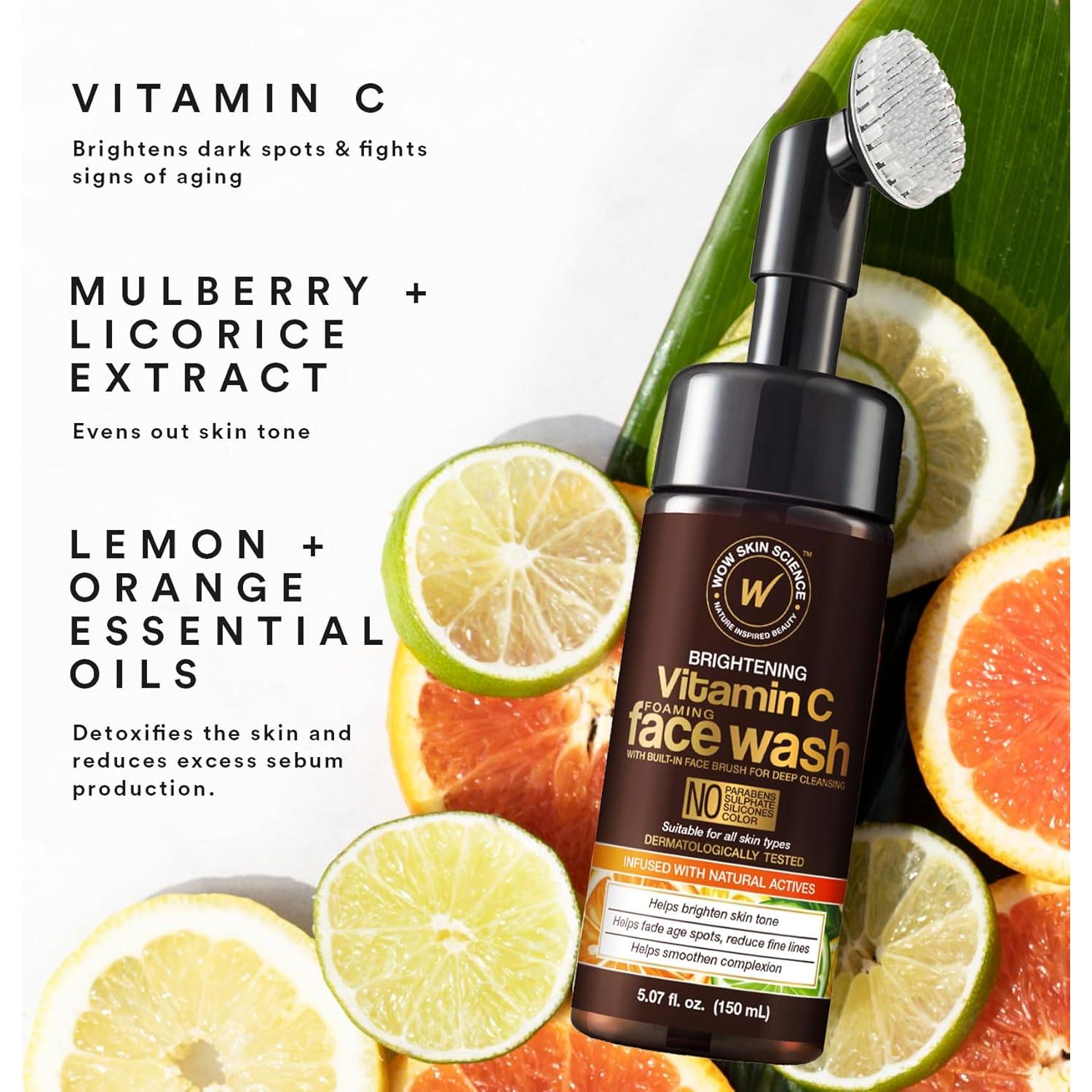 Lavado Facial WOW Skin Science Vitamina C 143 g con Cepillo