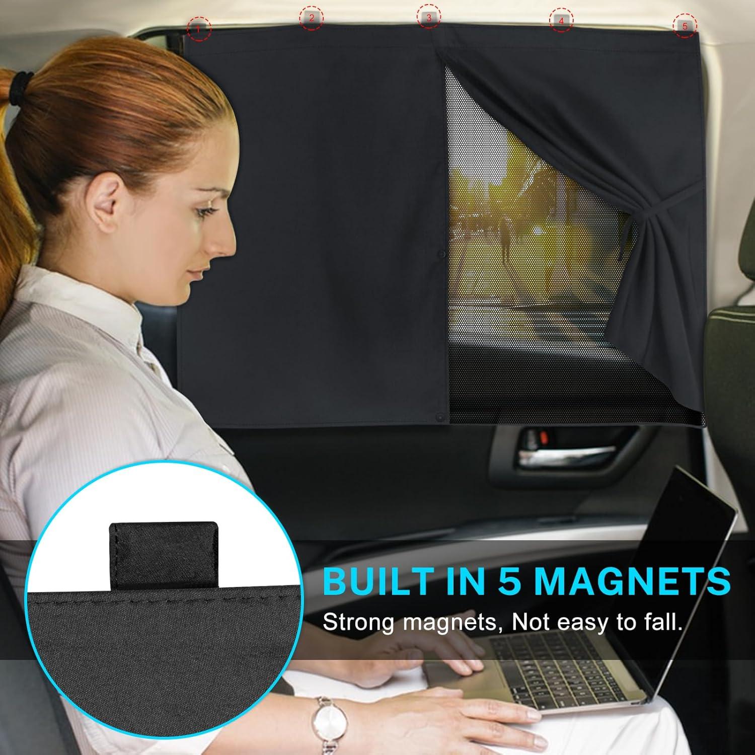 Sombrillas Magnéticas DIZA100 para Ventanas de Auto 2 Pcs