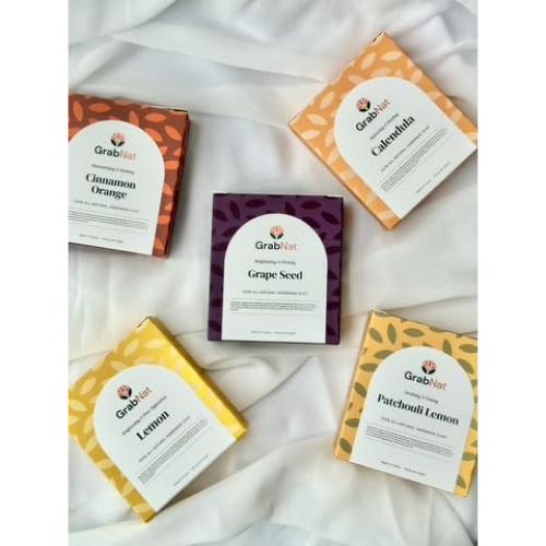 Jabón de Semilla de Uva Hecho a Mano 4 x 99 g - Natural y Ecológico