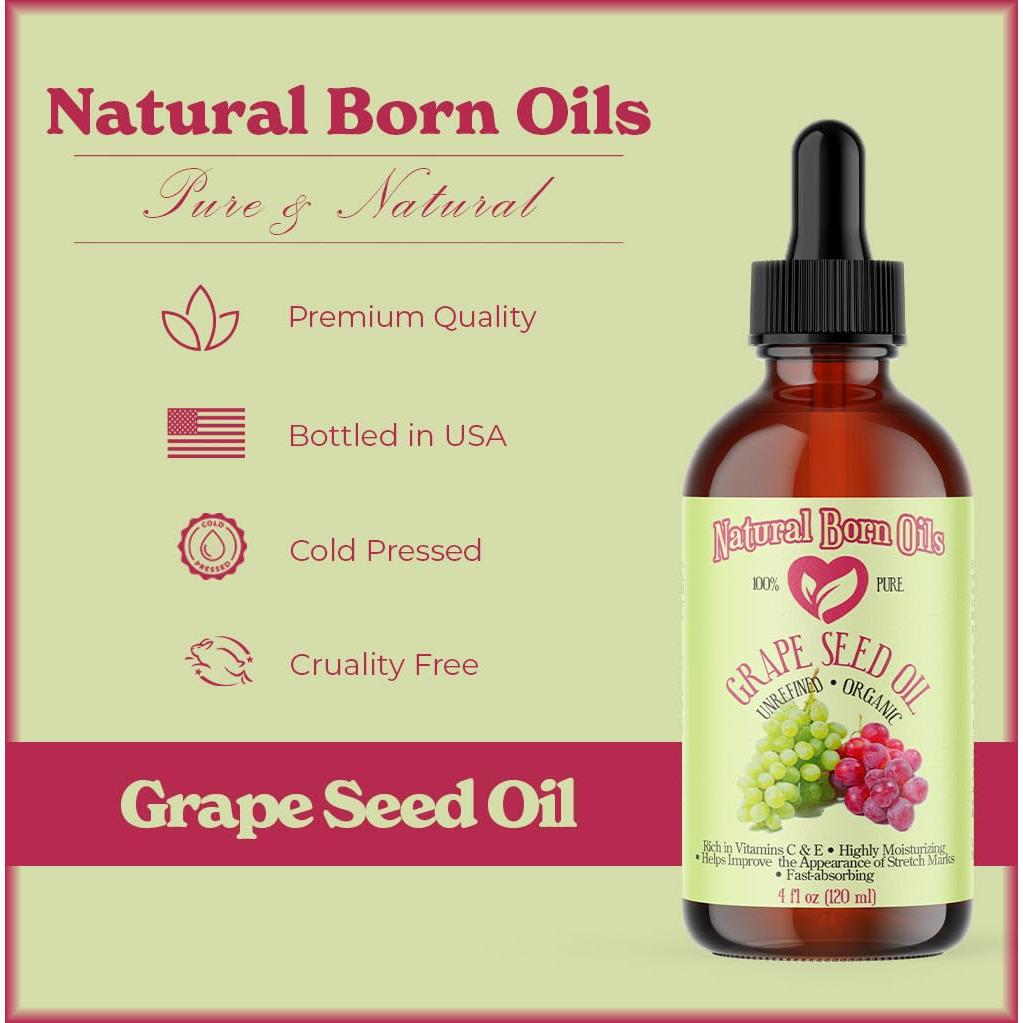 Aceite de Semilla de Uva Natural Born Oils 3.78L Orgánico Prensado en Frío