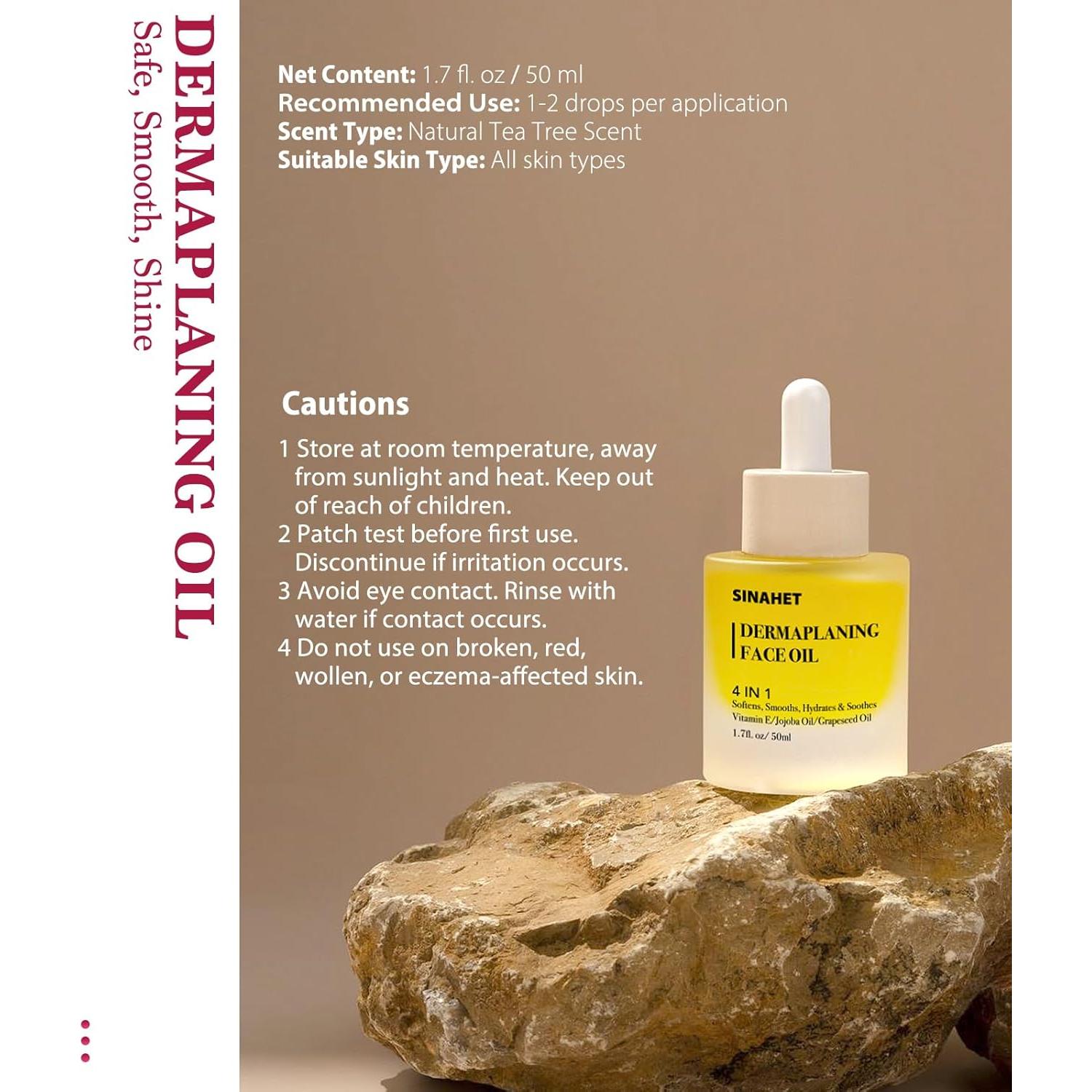 Aceite de Dermaplaning Sinahét 50ml - Hidratante Natural para Piel