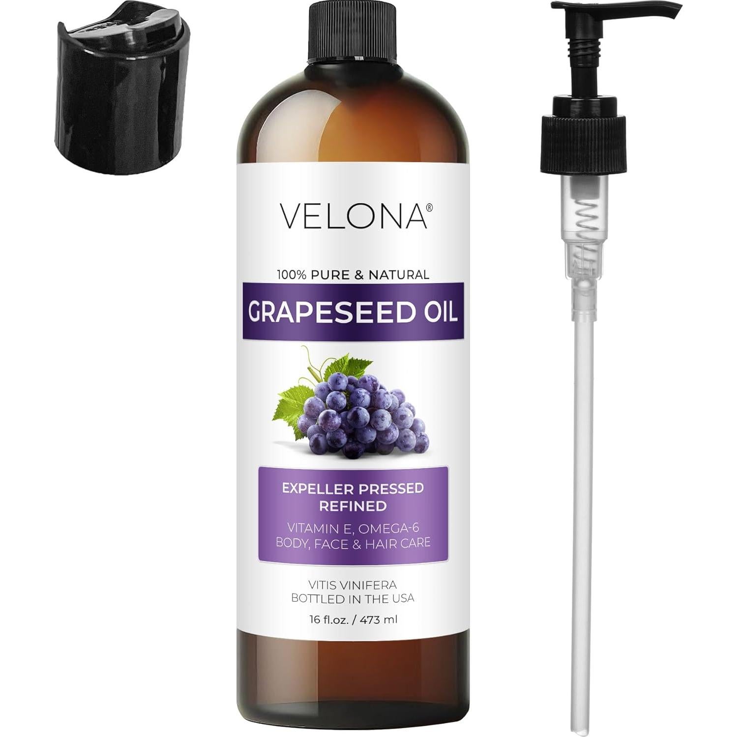 Aceite de Semilla de Uva Velona 473 ml 100% Puro y Natural