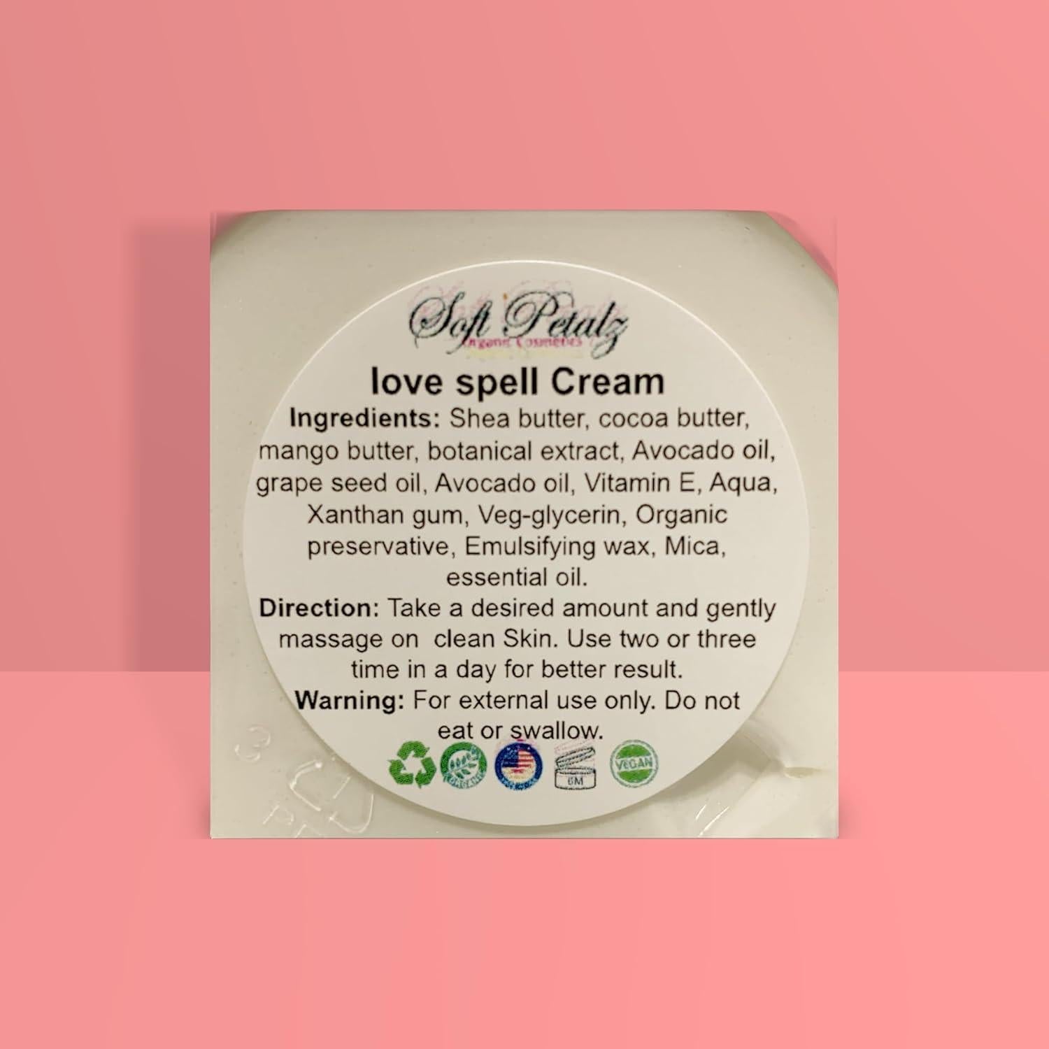 Crema Hidratante Orgánica Soft Petalz 85g Hechizo de Amor