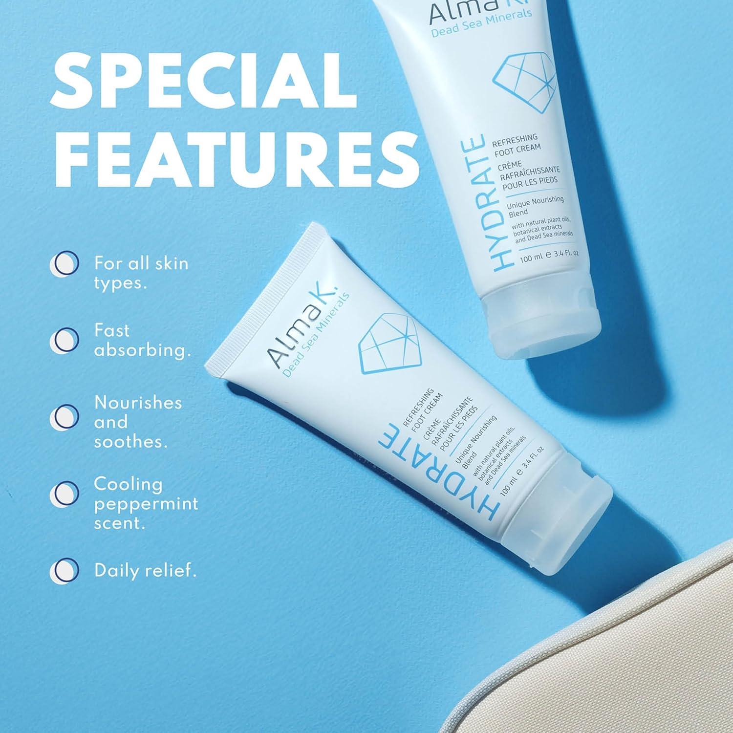 Crema Refrescante para Pies Alma K - 96 g - Hidratación Intensa