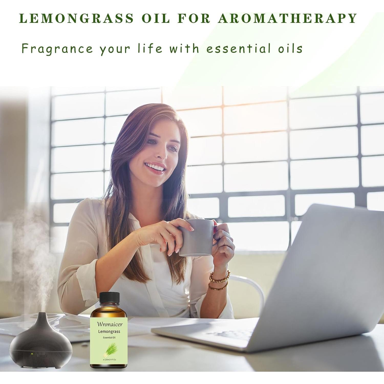 Aceite Esencial de Hierba Limón Wnmaicer 120 mL - Aromaterapia y DIY