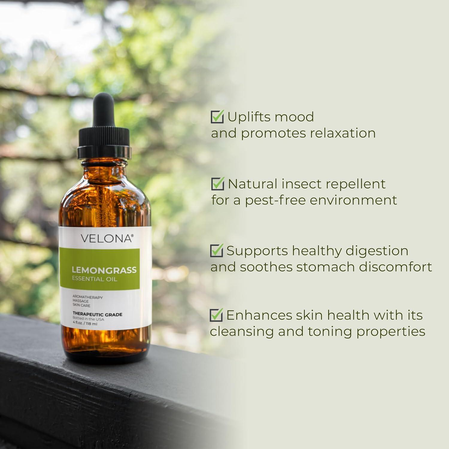 Aceite Esencial de Hierba Limón Velona 118 ml - 100% Puro