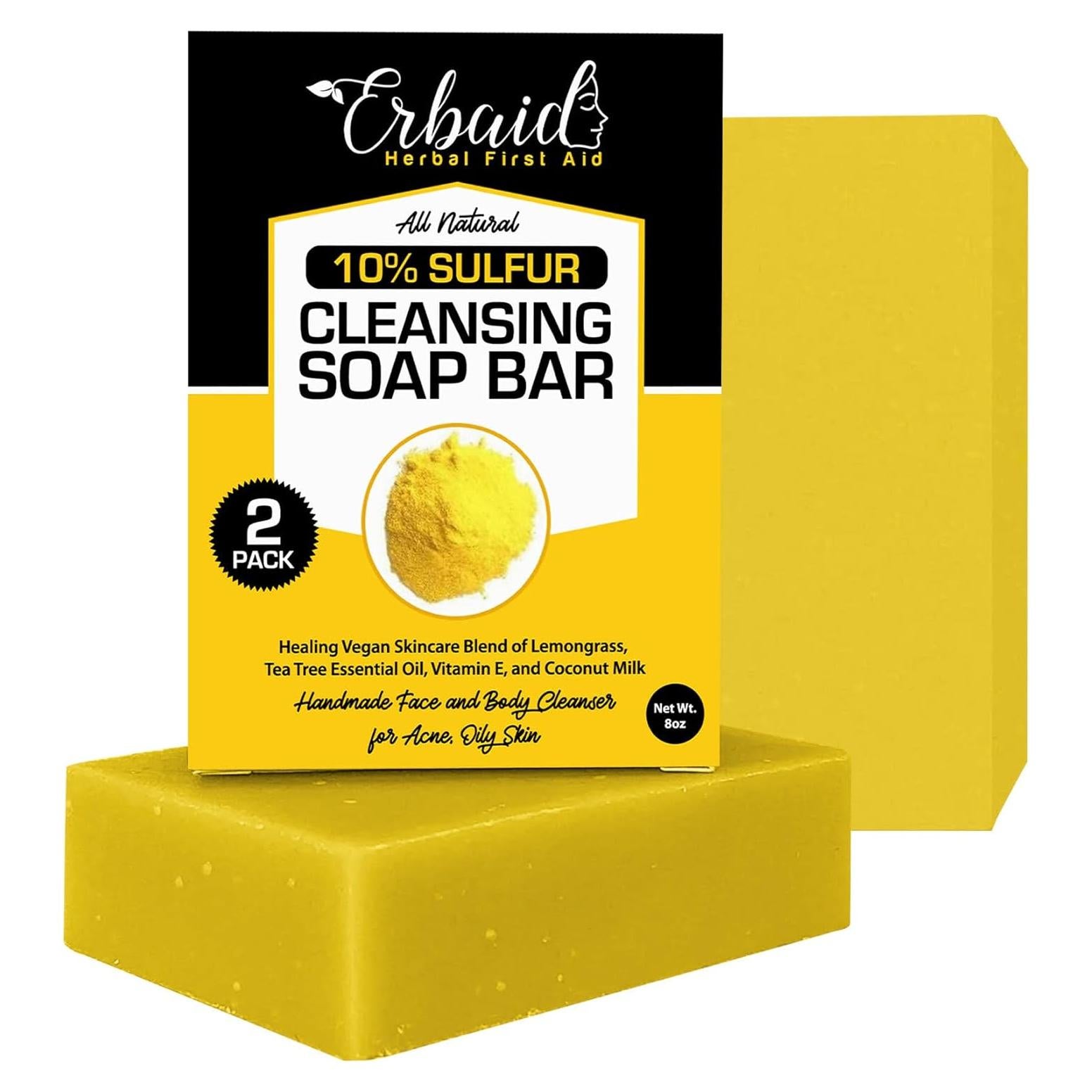 Jabón de Azufre 10% Erbaid para Acné y Piel Grasa 113g