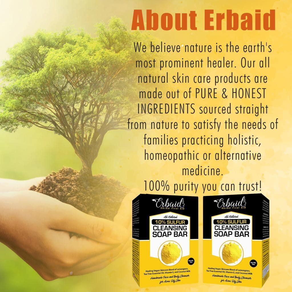 Jabón de Azufre 10% Erbaid para Acné y Piel Grasa 113g