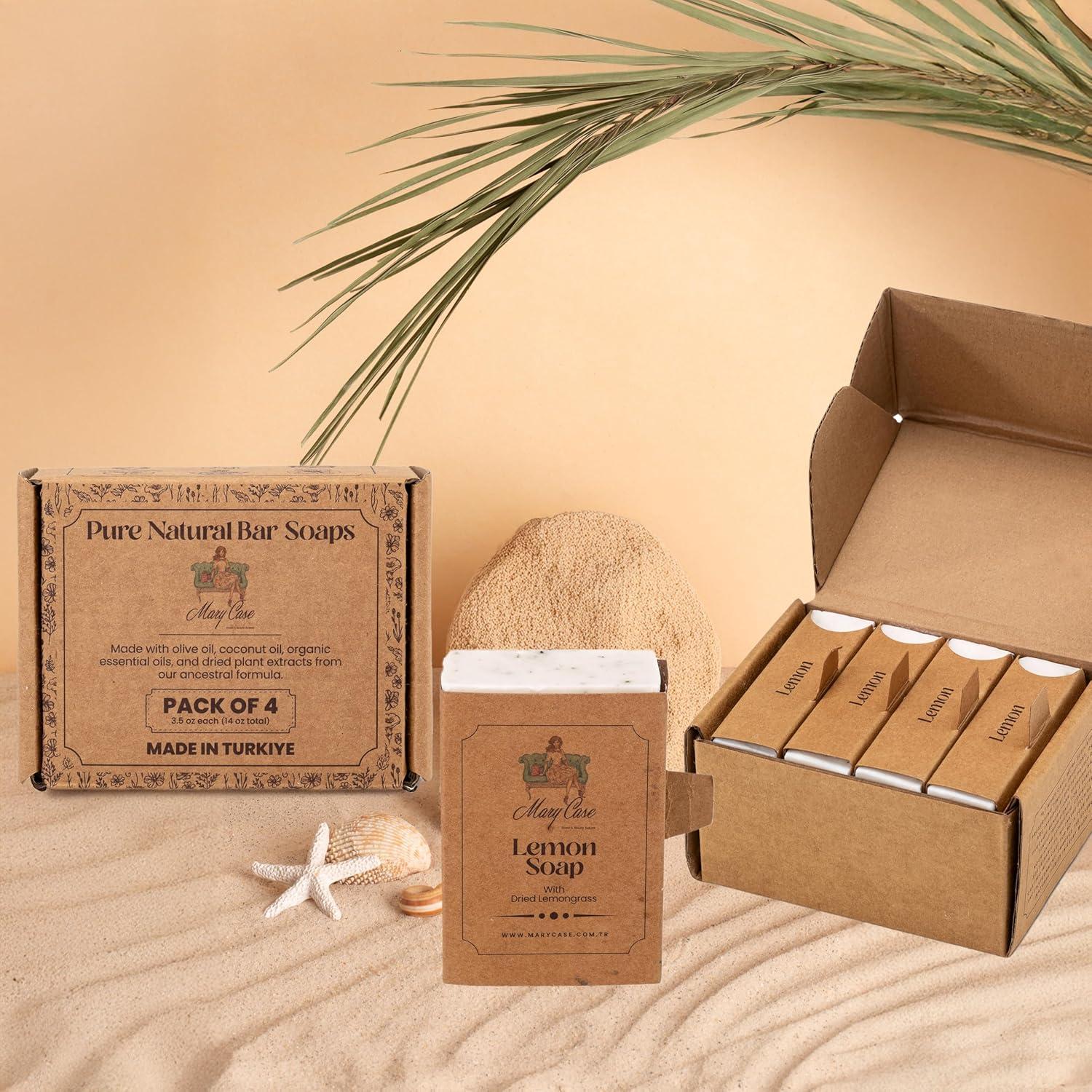 Jabón Natural Mary Case Limón - Set de 4 Veganos 99g