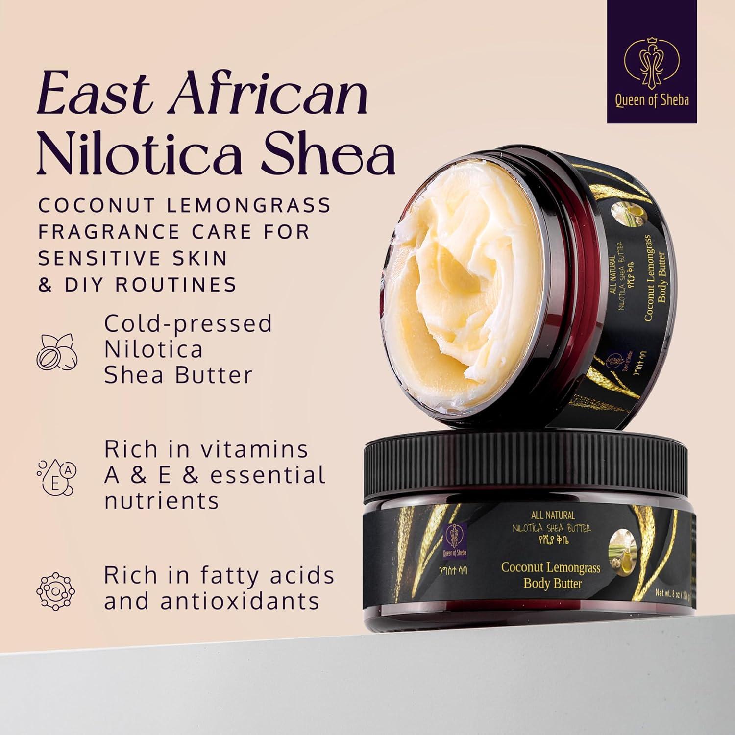 Manteca de Karité Cruda Orgánica Queen of Sheba 227g Hidratante