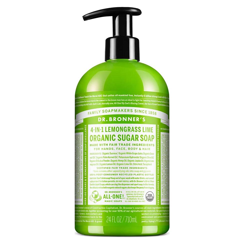 Jabón Orgánico Dr. Bronner's 24 Oz Hierba Limón - Vegano