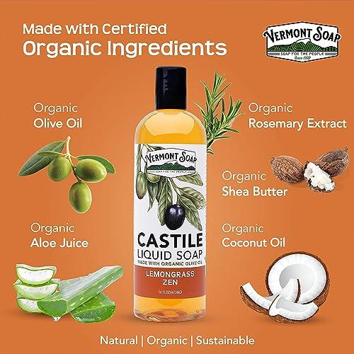 Jabón Líquido Orgánico Vermont Castile 473 ml - Sin Fragancia