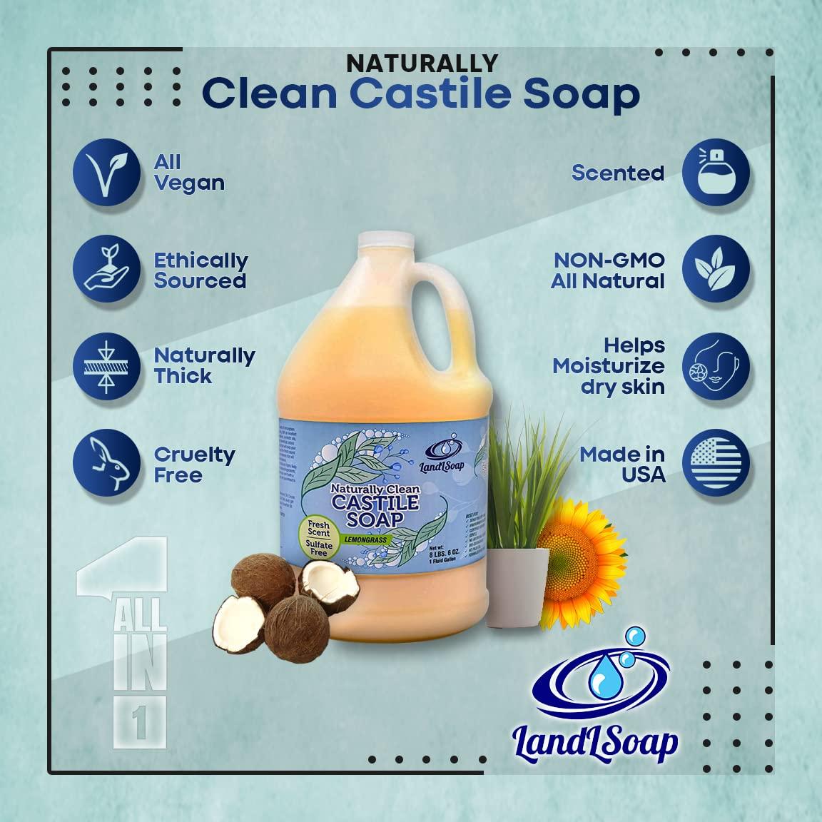 Jabón Líquido de Castile Puro Limon Grass 3.78L - Vegano