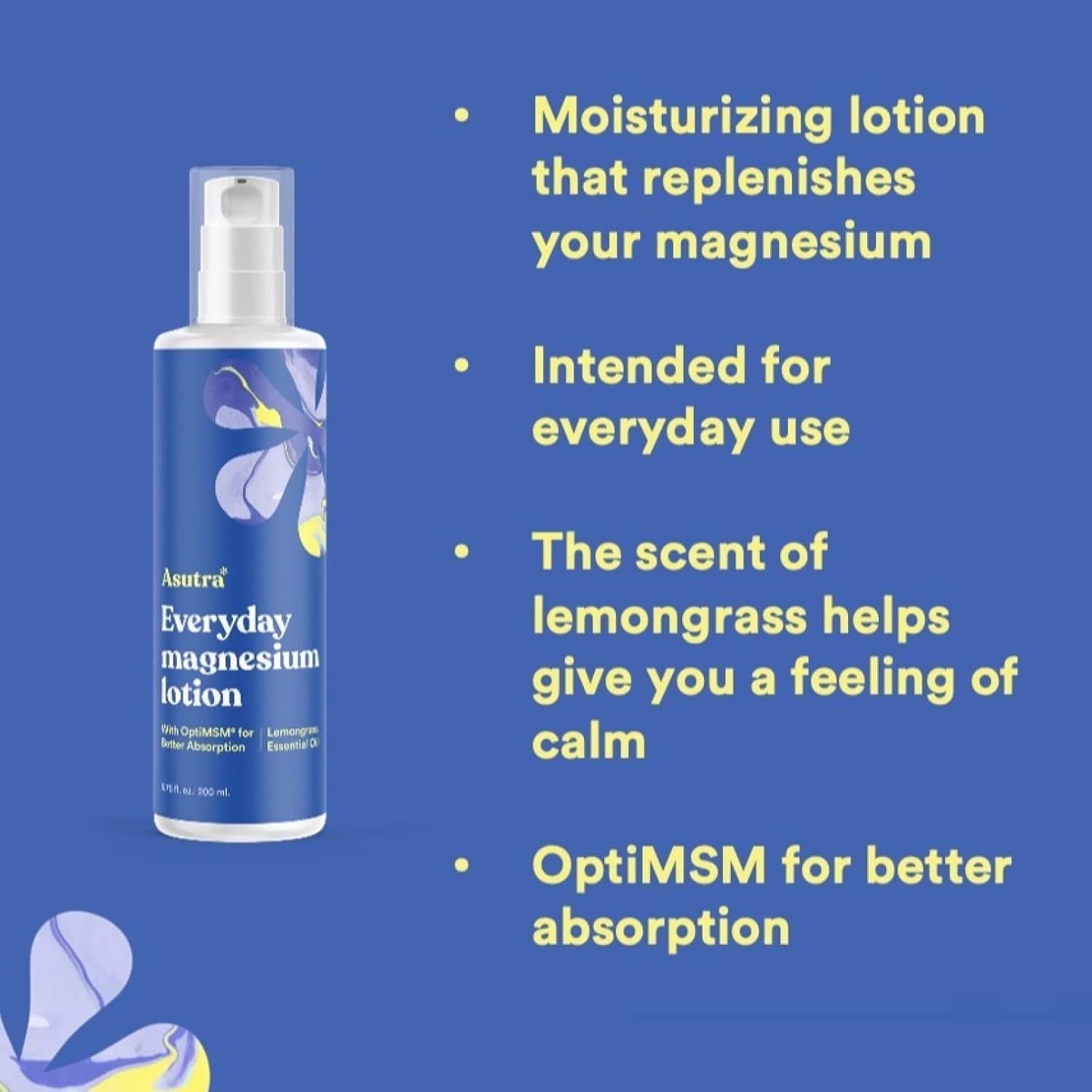 Loción de Magnesio Diaria ASUTRA 200 ml - Absorción Rápida