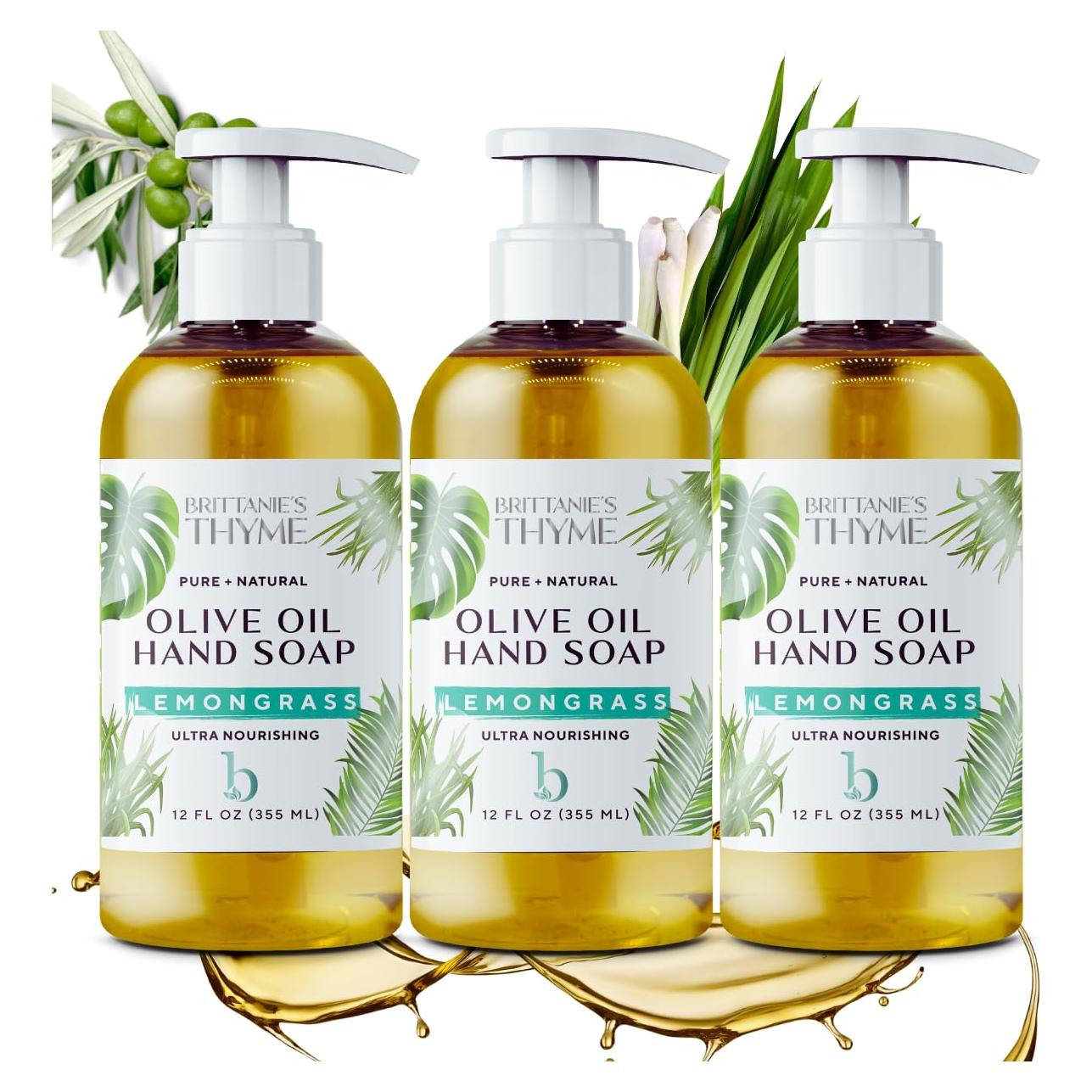 Jabón Líquido Vegano Brittanie 355 ml Hierba Limón Paquete 3