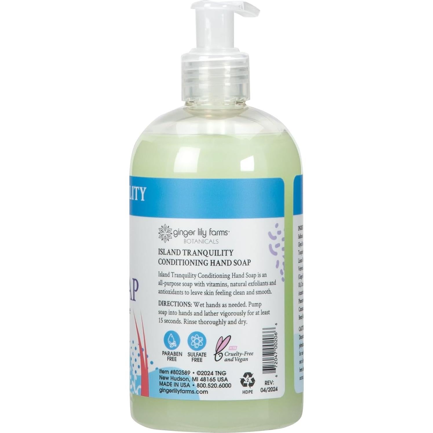 Jabón de Manos Líquido Acondicionador Ginger Lily 340g - Té Verde