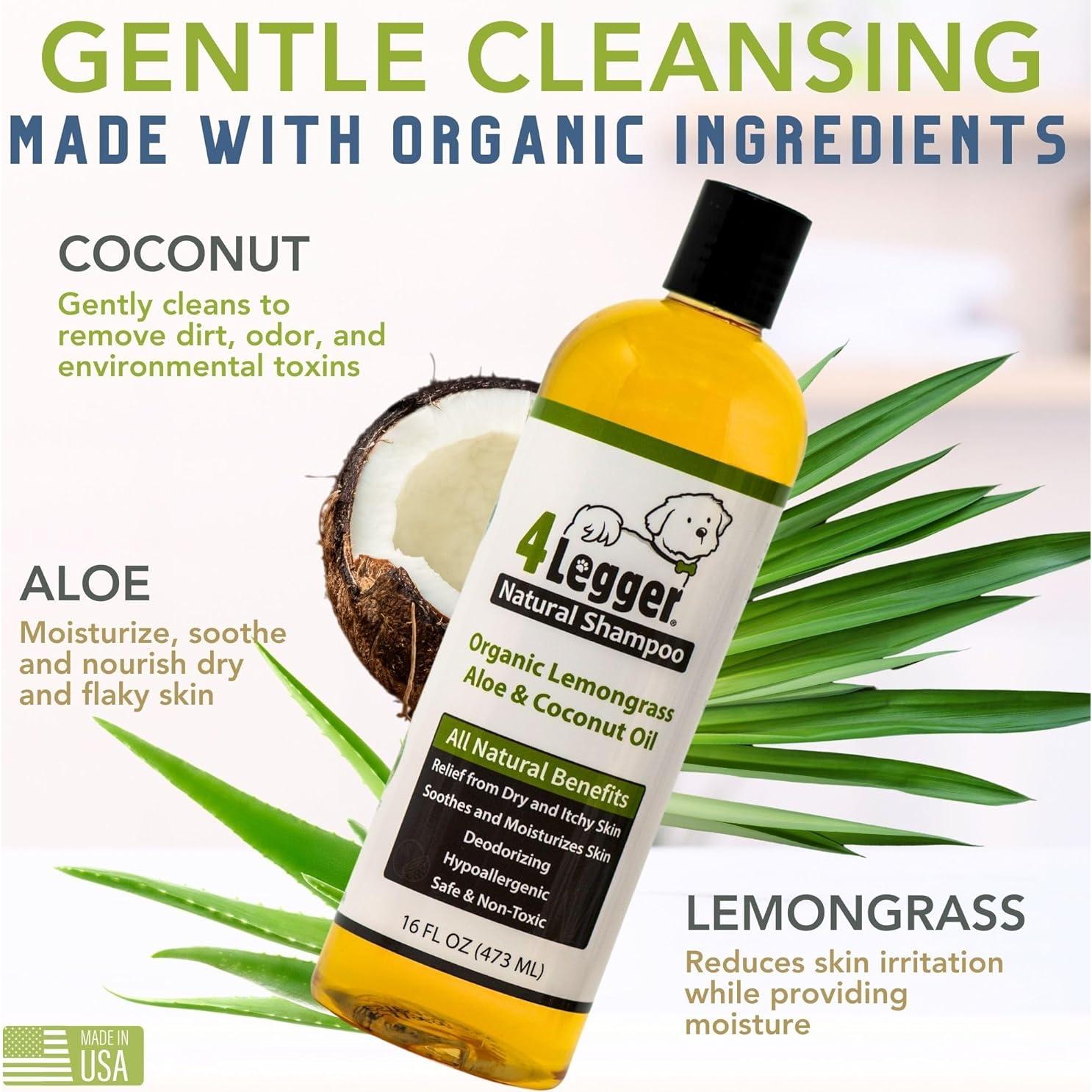 Champú Orgánico Hipoalergénico 4-Legger 453.6 g - Aloe y Limón