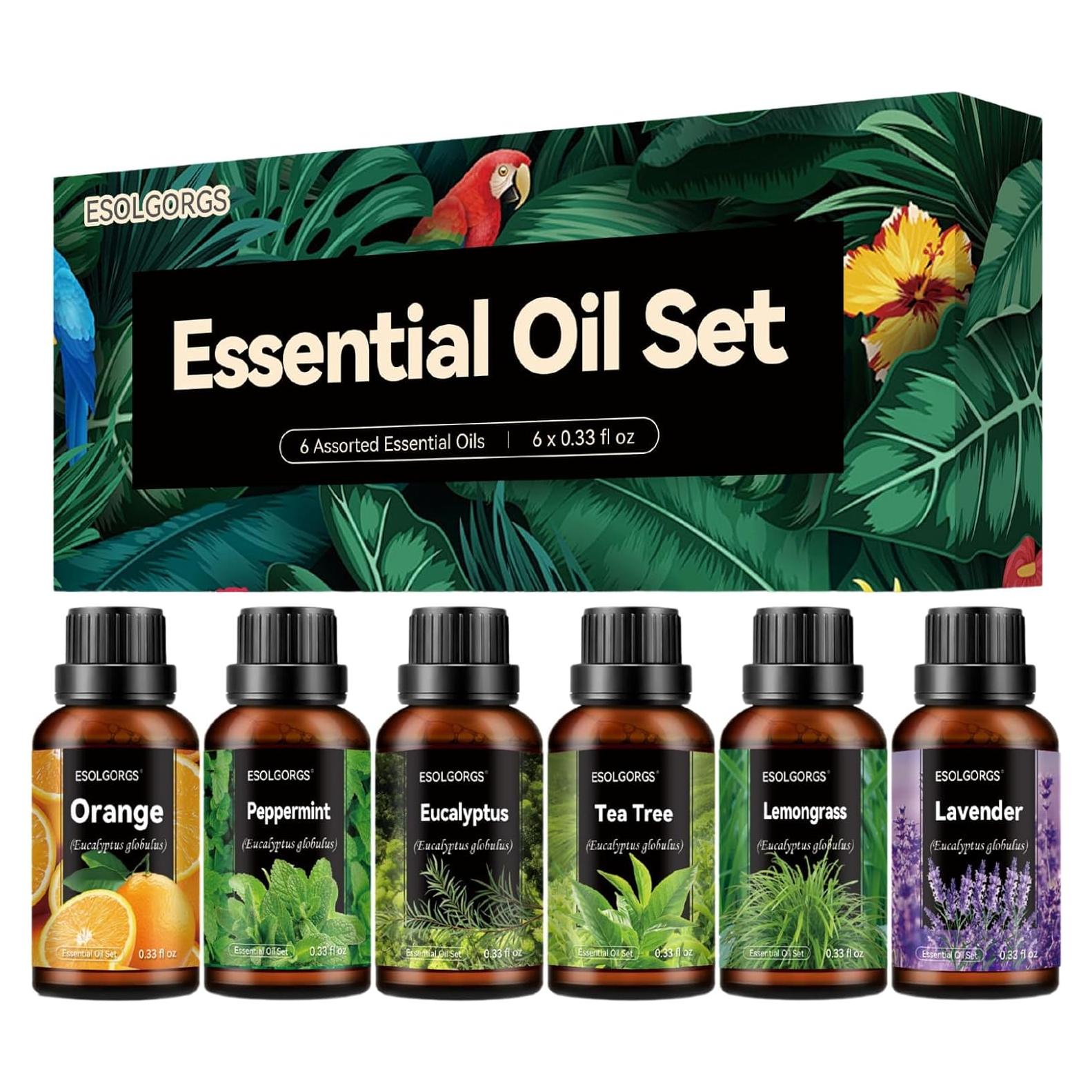 Juego de Aceites Esenciales SODSEN - 6 Aromas 10mL para Difusores