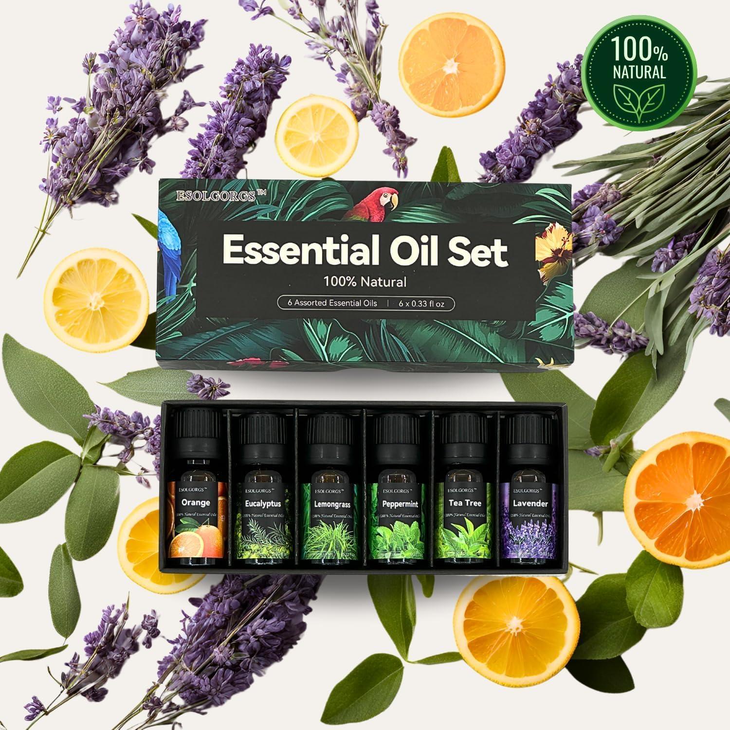 Juego de Aceites Esenciales SODSEN - 6 Aromas 10mL para Difusores