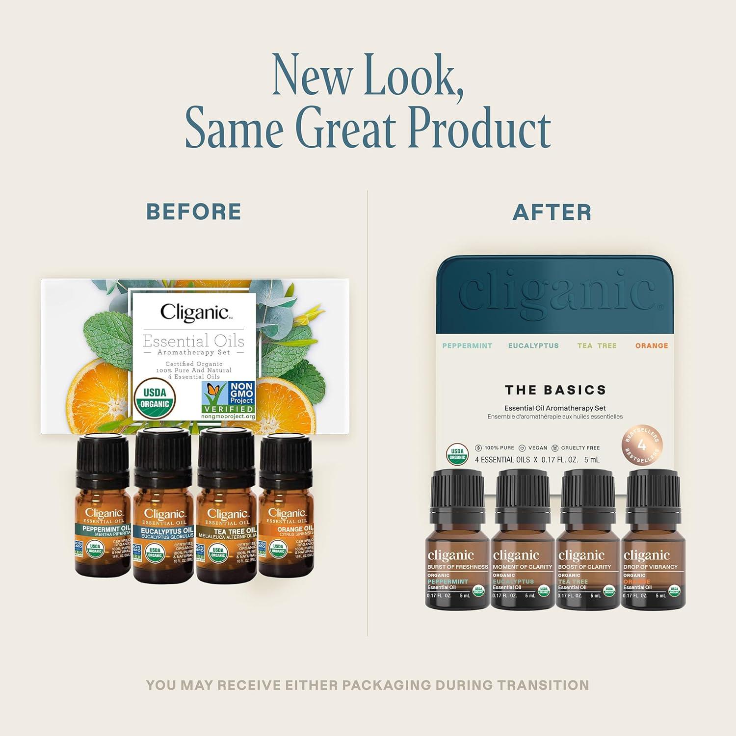 Set de Aceites Esenciales Orgánicos Cliganic - 4 Piezas 5ml