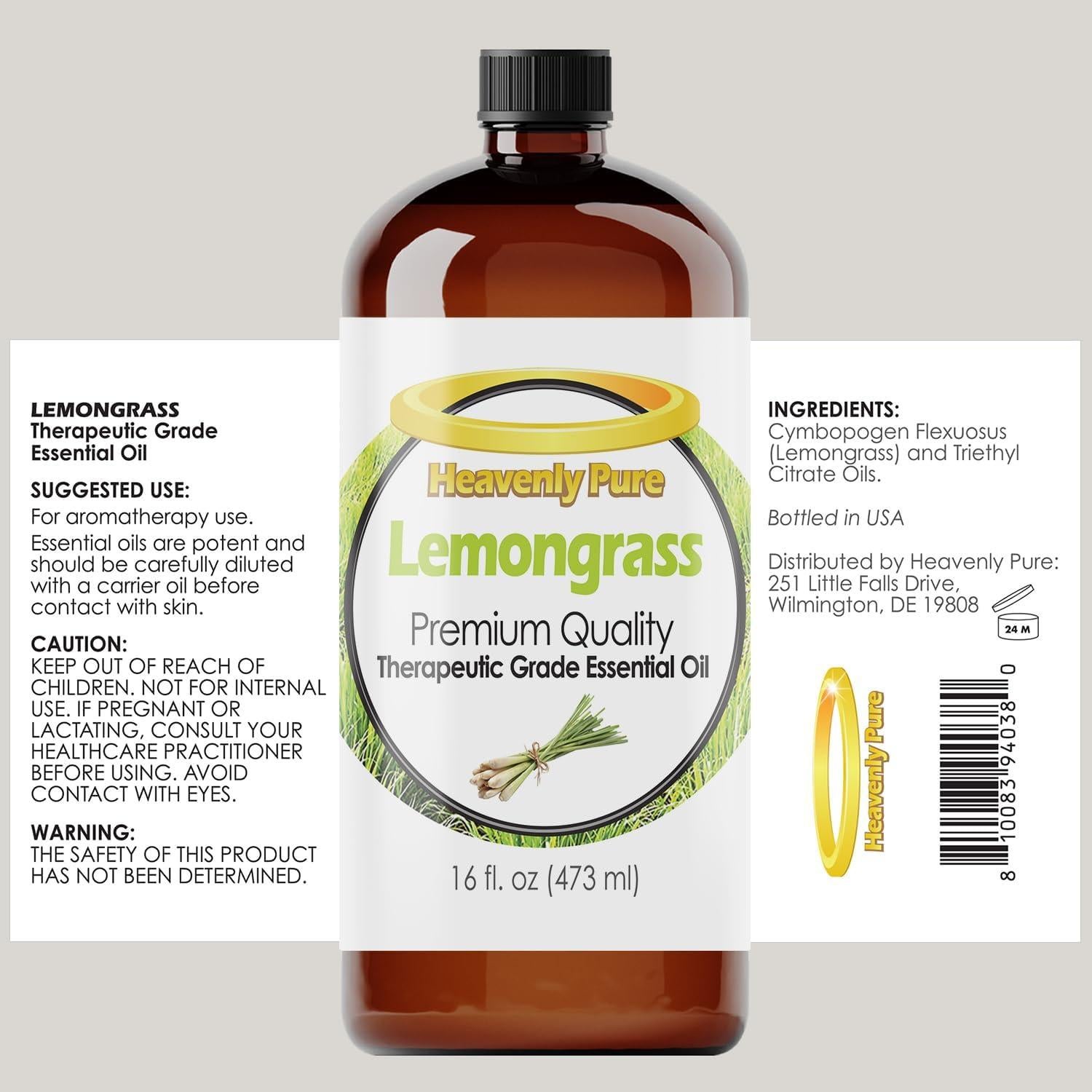 Aceite Esencial de Hierba Limón 473 ml Heavenly Pure - Aromaterapia