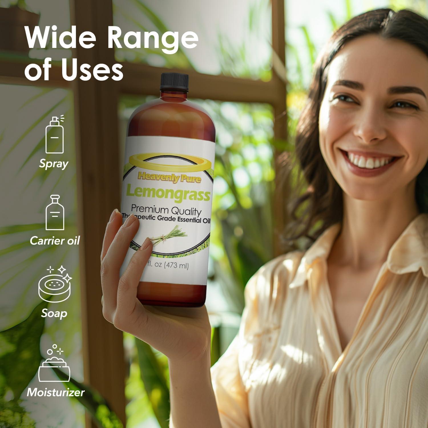 Aceite Esencial de Hierba Limón 473 ml Heavenly Pure - Aromaterapia