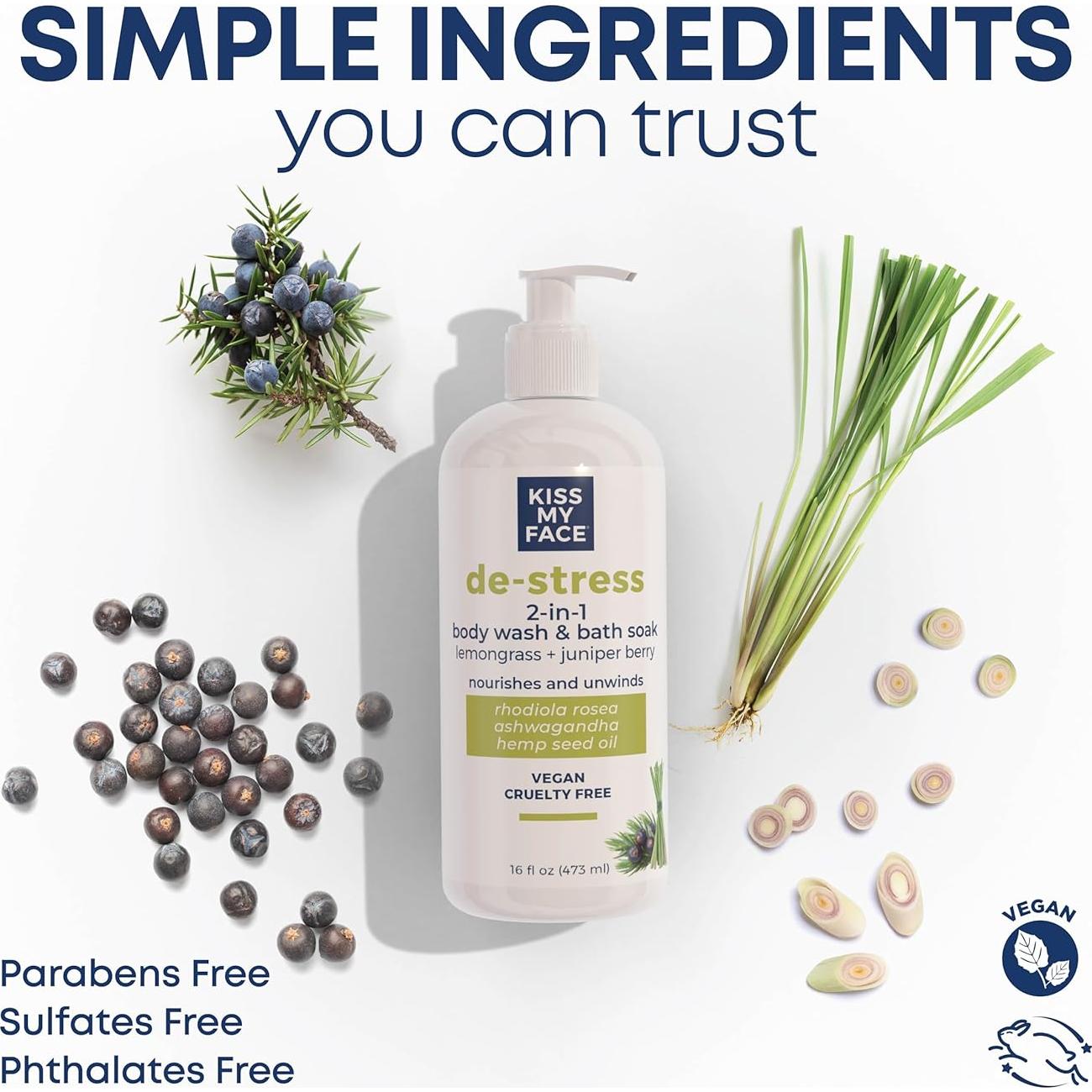 Gel de Ducha y Baño 2 en 1 Kiss My Face 473 ml - Vegano