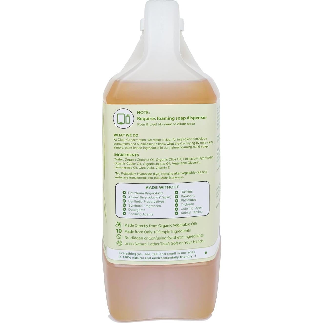 Jabón de Manos Espumoso Natural Clear Consumption 1.89L