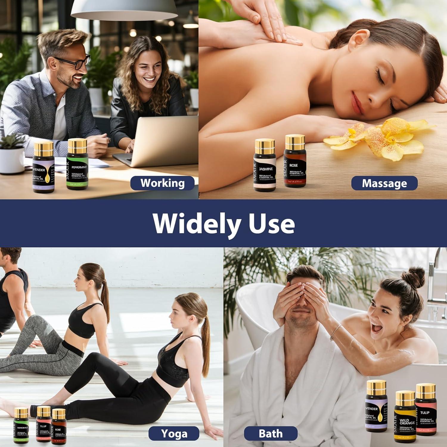 Set de Aceites Esenciales SACATR - 12 x 5ML Aromaterapia