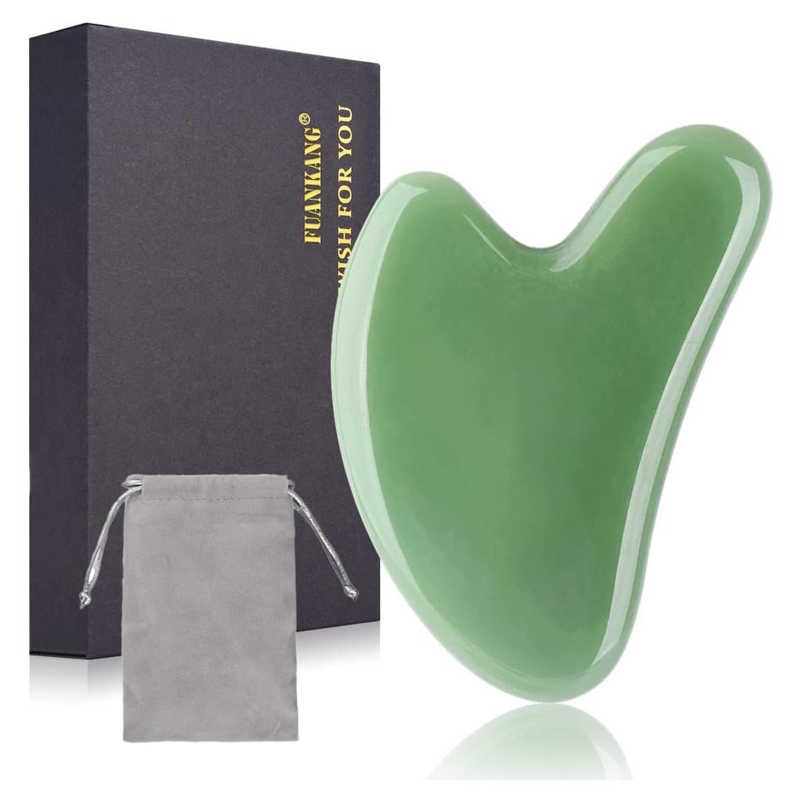 Herramienta de Masaje Facial Gua Sha FUANKANG Verde 14.2cm