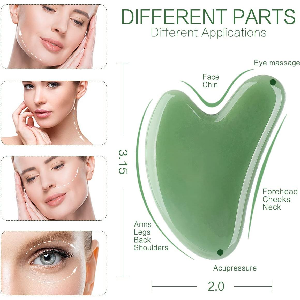 Herramienta de Masaje Facial Gua Sha FUANKANG Verde 14.2cm