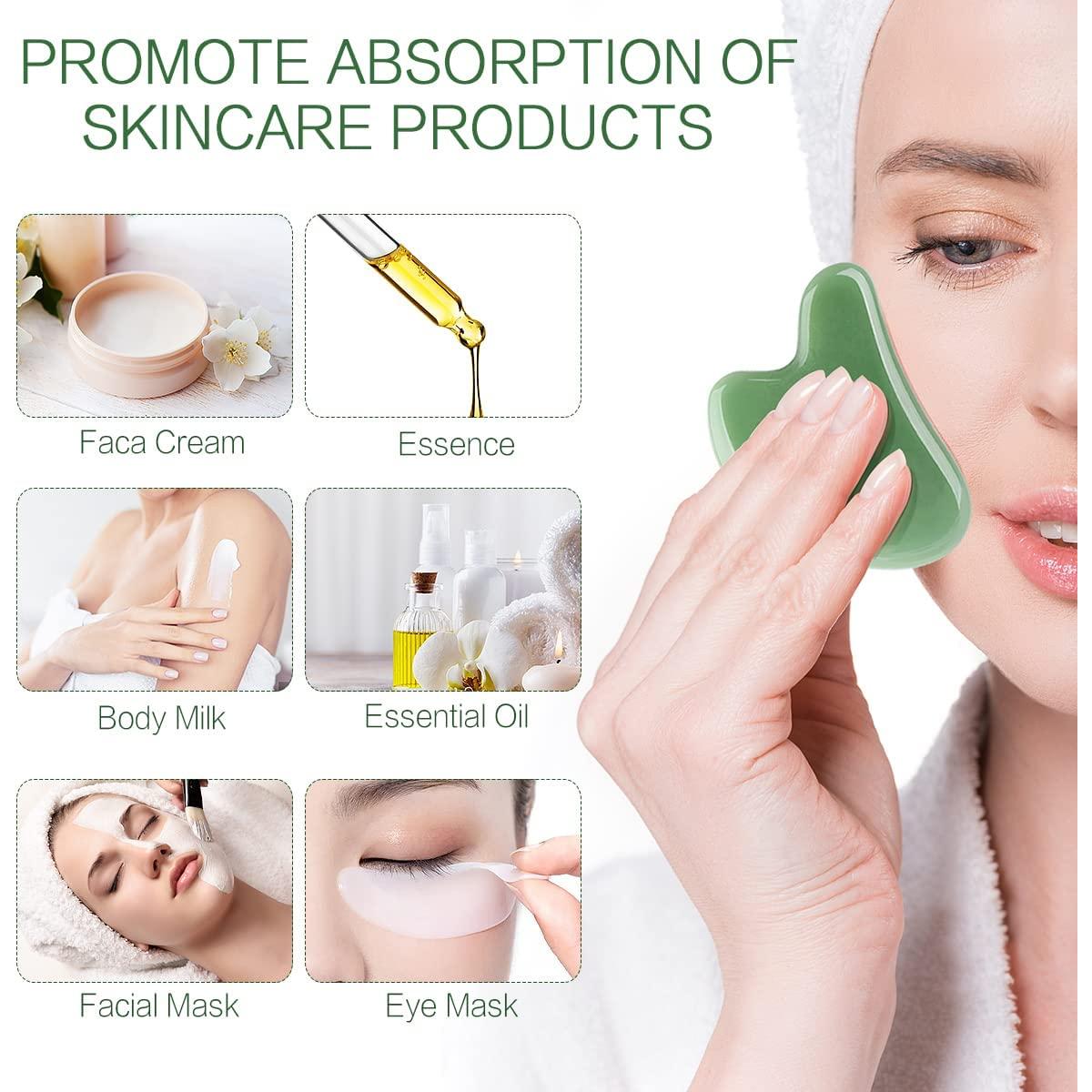 Herramienta de Masaje Facial Gua Sha FUANKANG Verde 14.2cm