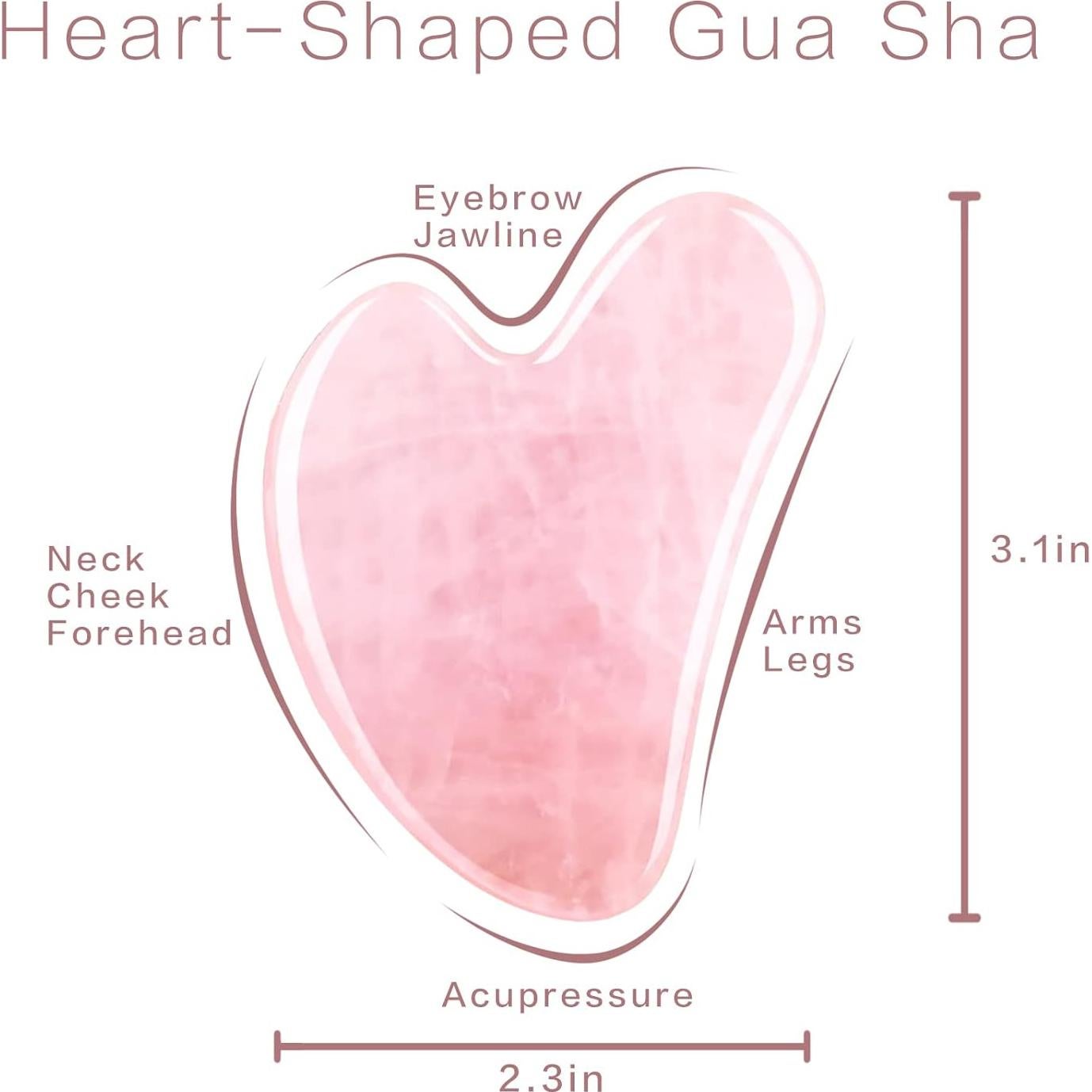 Herramienta Gua Sha de Cuarzo Rosa Contrybox - Cuidado Facial