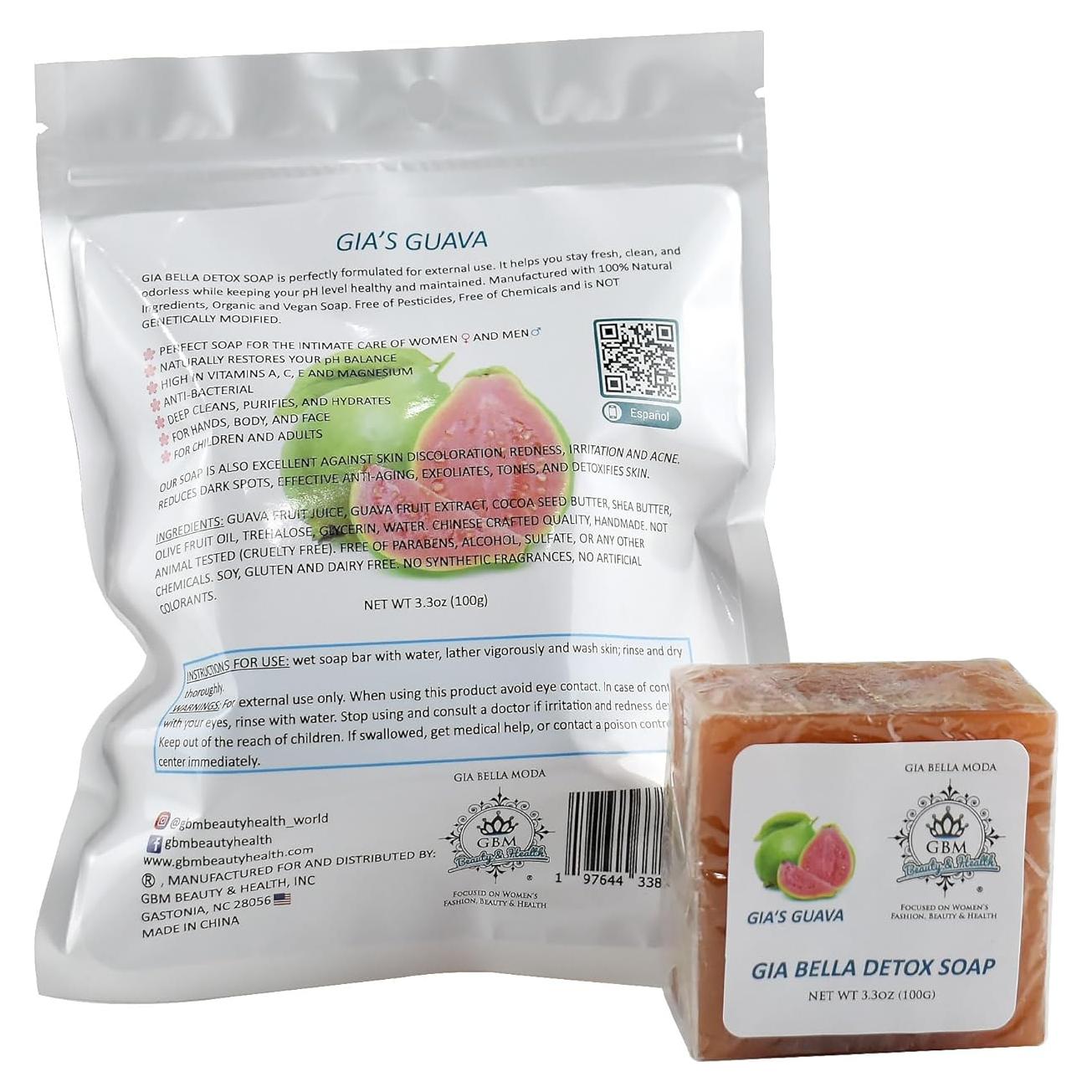 Jabón Detox GIA BELLA 93g - Natural con Extracto de Guayaba