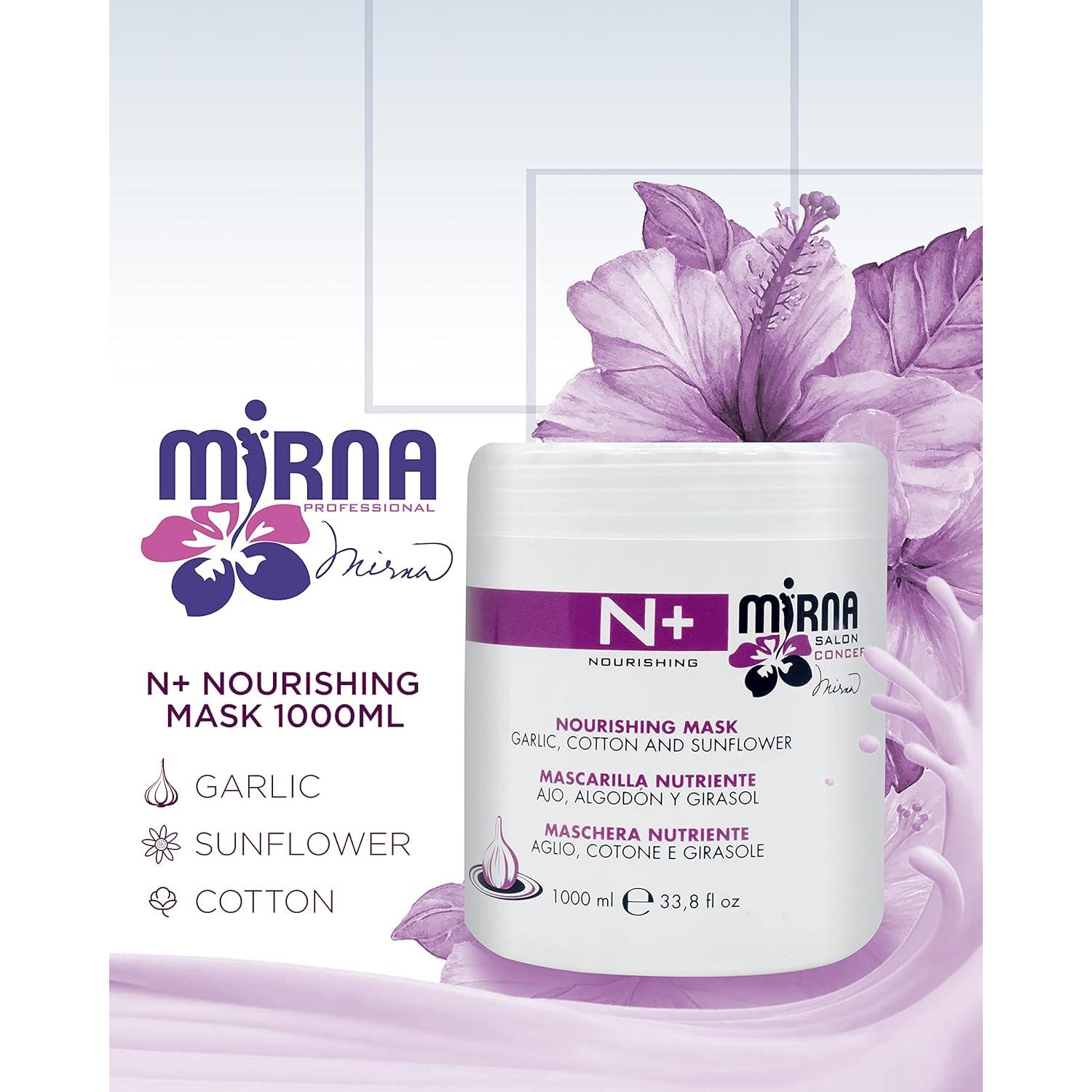 Mascarilla Nutritiva Mirna Professional N+ 1000ml con Ajo y Girasol
