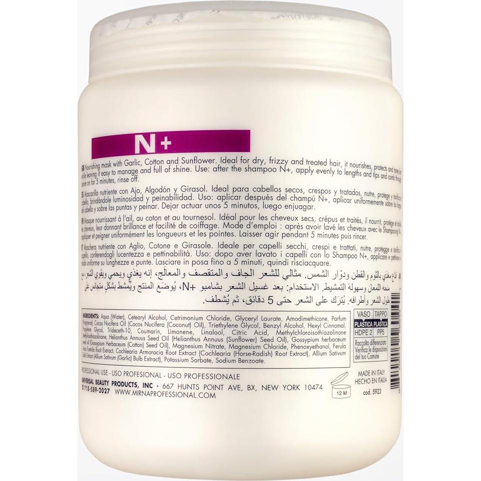 Mascarilla Nutritiva Mirna Professional N+ 1000ml con Ajo y Girasol