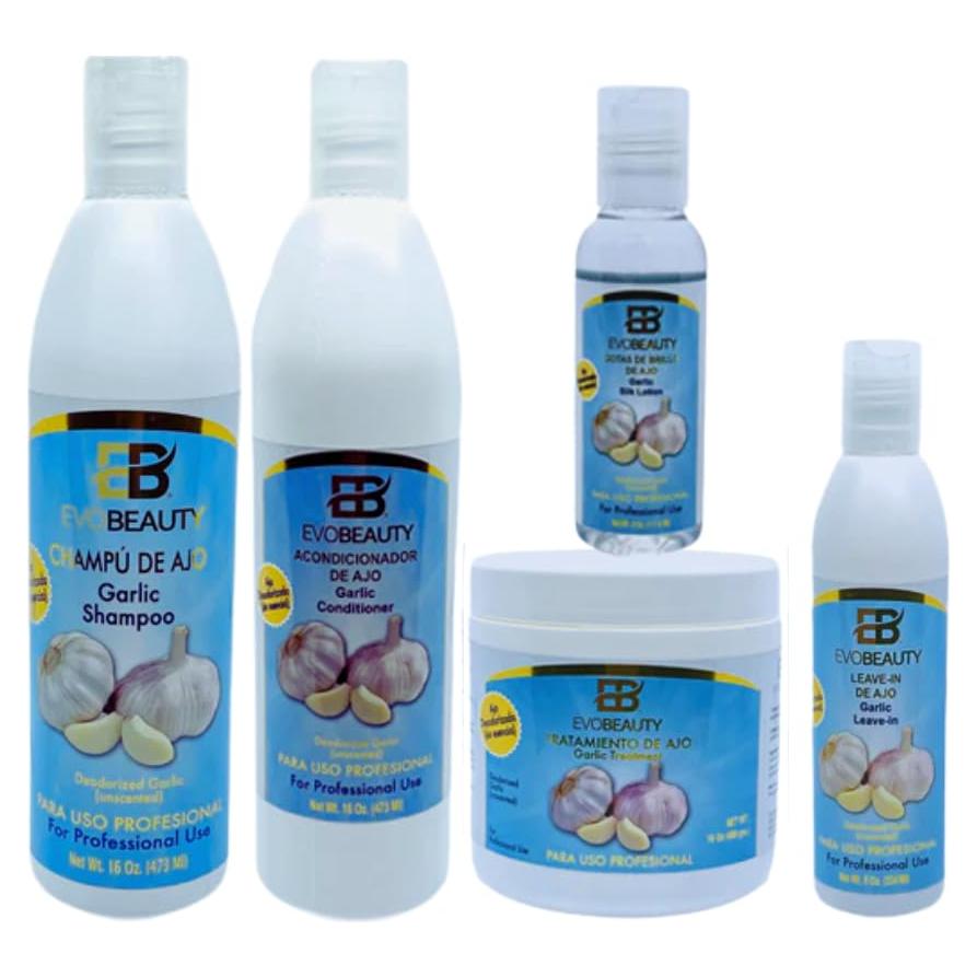 Kit de Cuidado del Cabello EvoBeauty con Ajo - Hidratación y Brillo