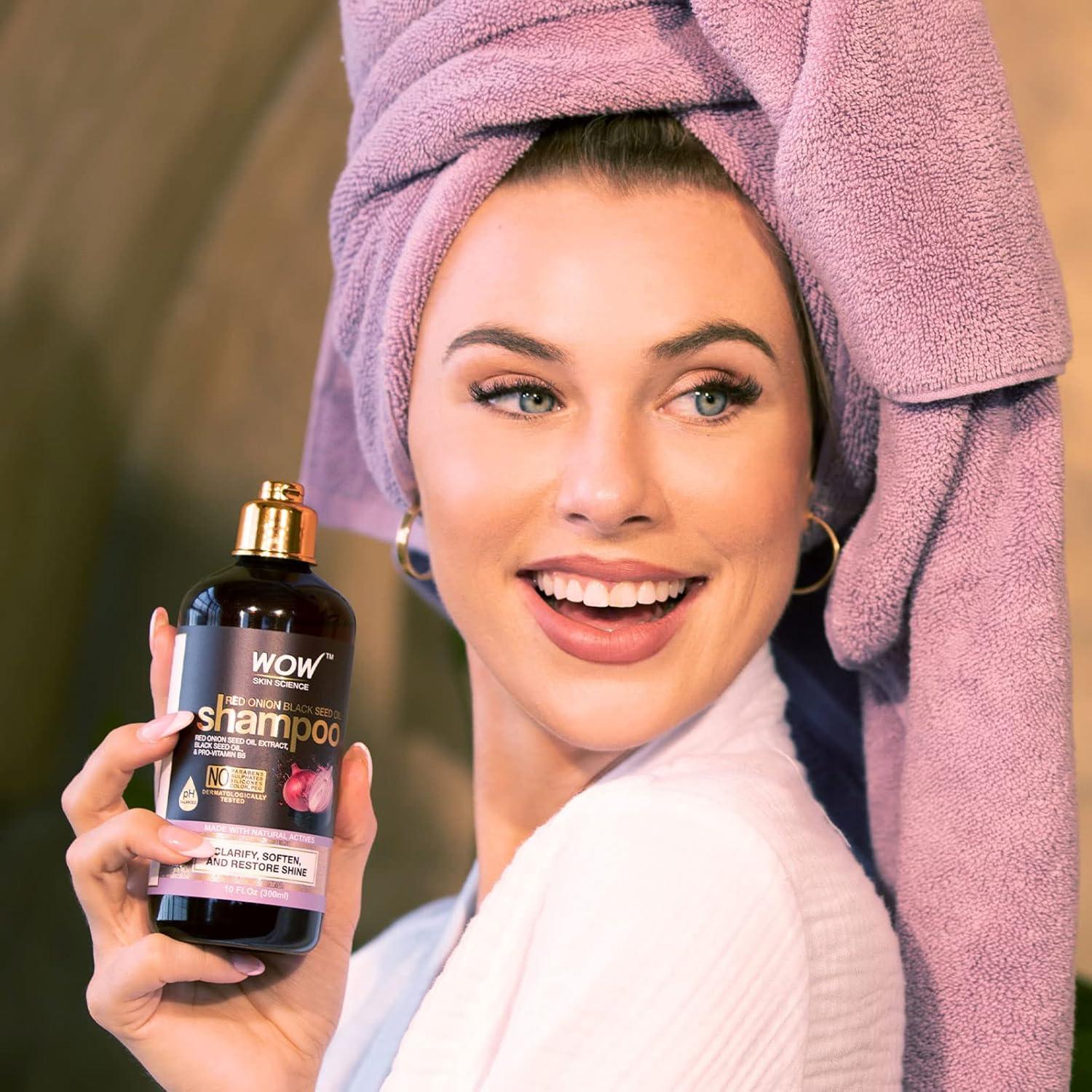 Champú WOW Aceite de Semilla de Cebolla Roja 300 ml - Brillo y Hidratación
