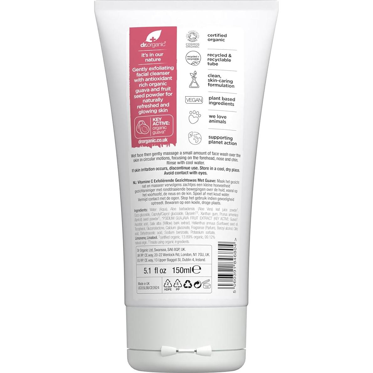 Lavado Facial Exfoliante Dr. Organic 150 mL Vitamina C Orgánico