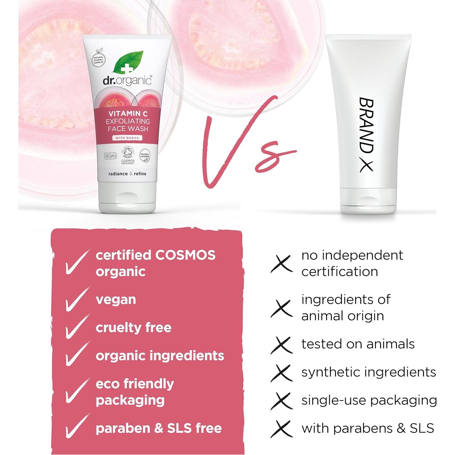 Lavado Facial Exfoliante Dr. Organic 150 mL Vitamina C Orgánico