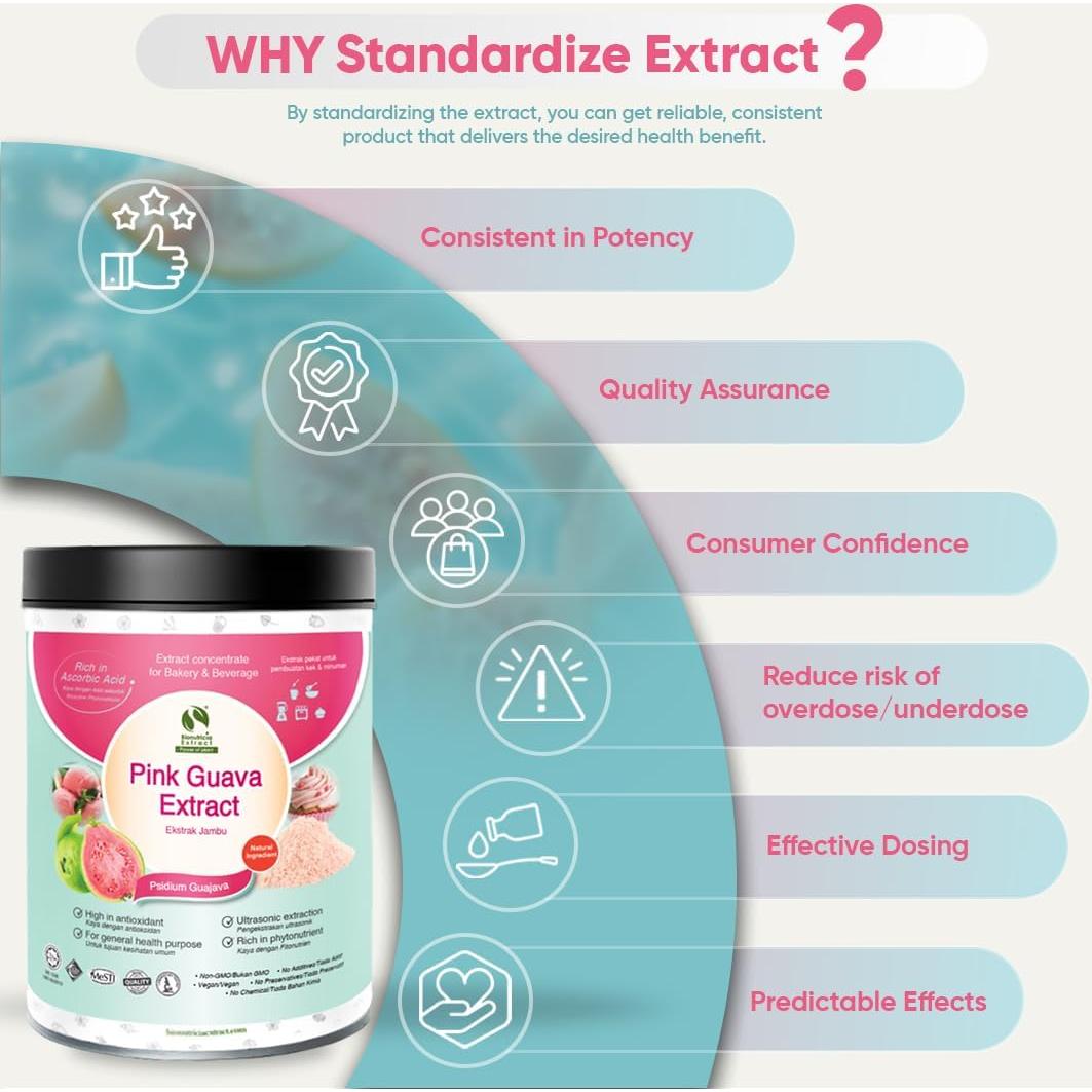 Extracto de Guayaba Rosa Bionutricia 20:1 en Polvo 200g