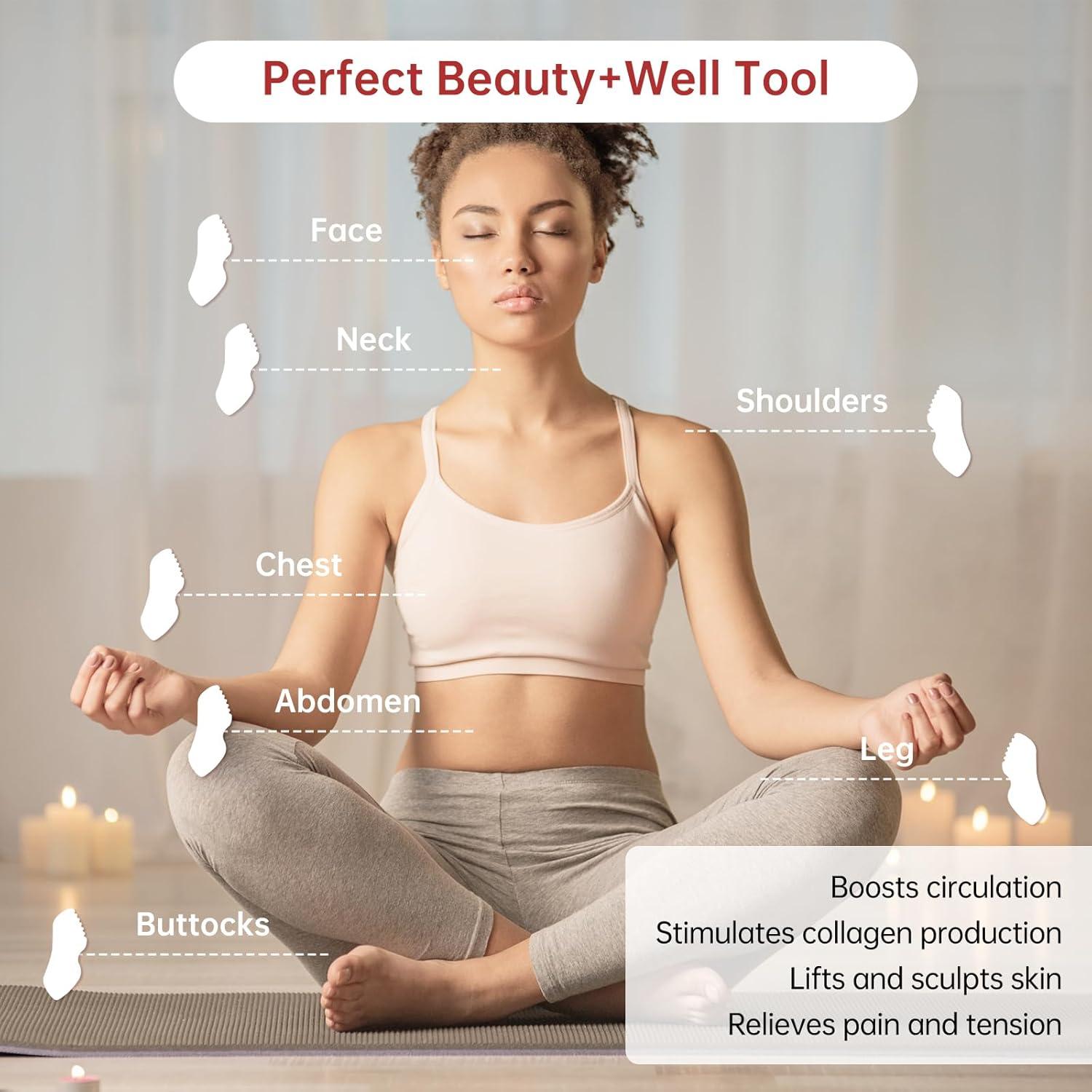 Juego de Gua Sha Acero Inoxidable ALOYGUZ 10x4cm Masaje Facial