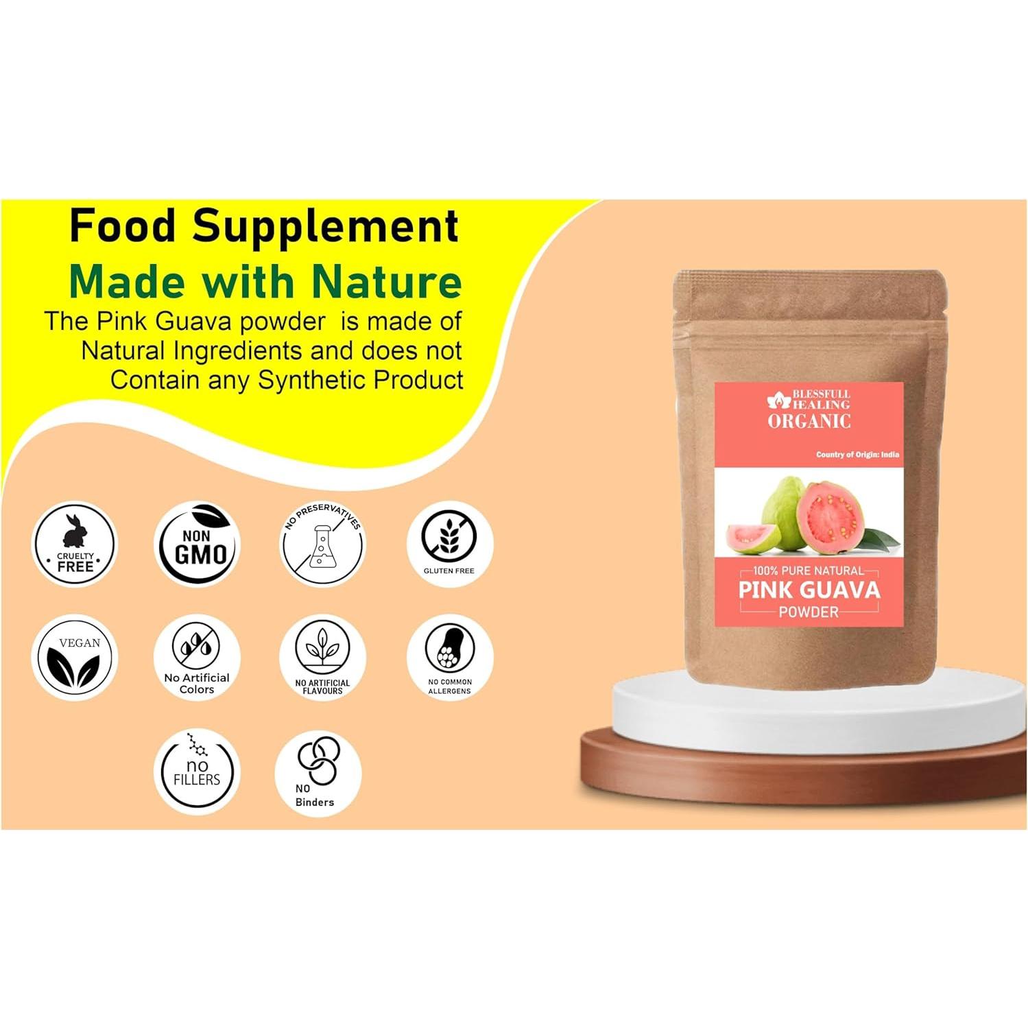 Polvo de Guayaba Rosa Orgánico Blessfull Healing 200g