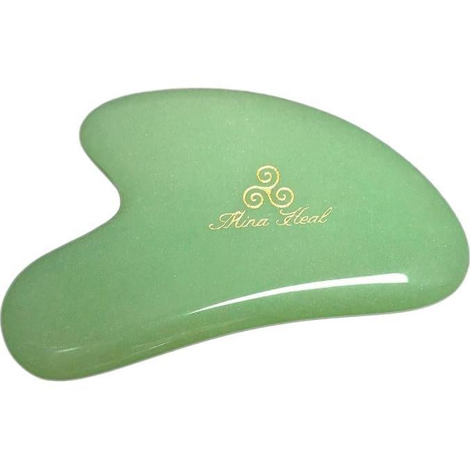 Masajeador Facial Gua Sha Jade Verde Antiarrugas 10cm