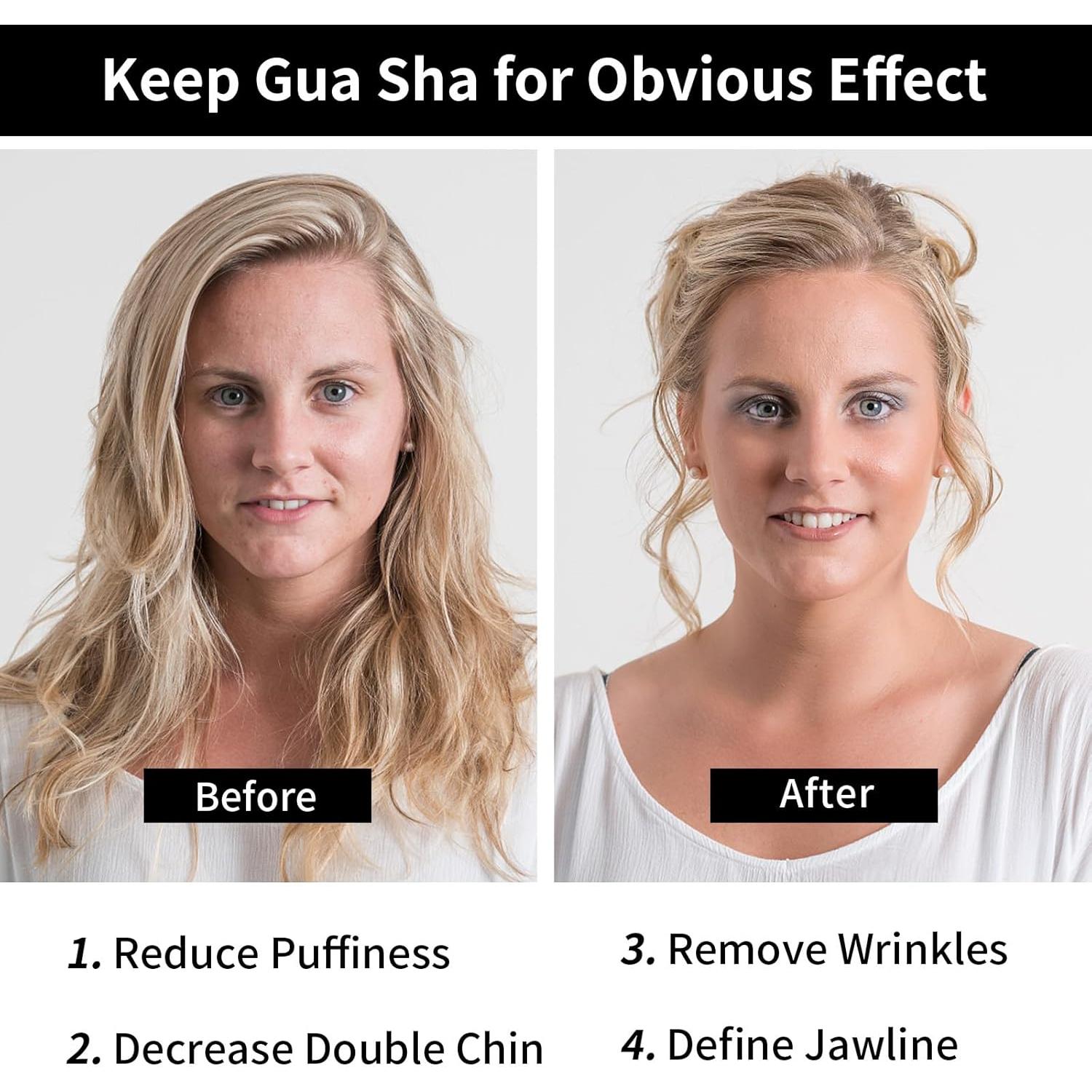 Herramienta Gua Sha Facial FUIYOOCEN Obsidiana Negra 7.79cm